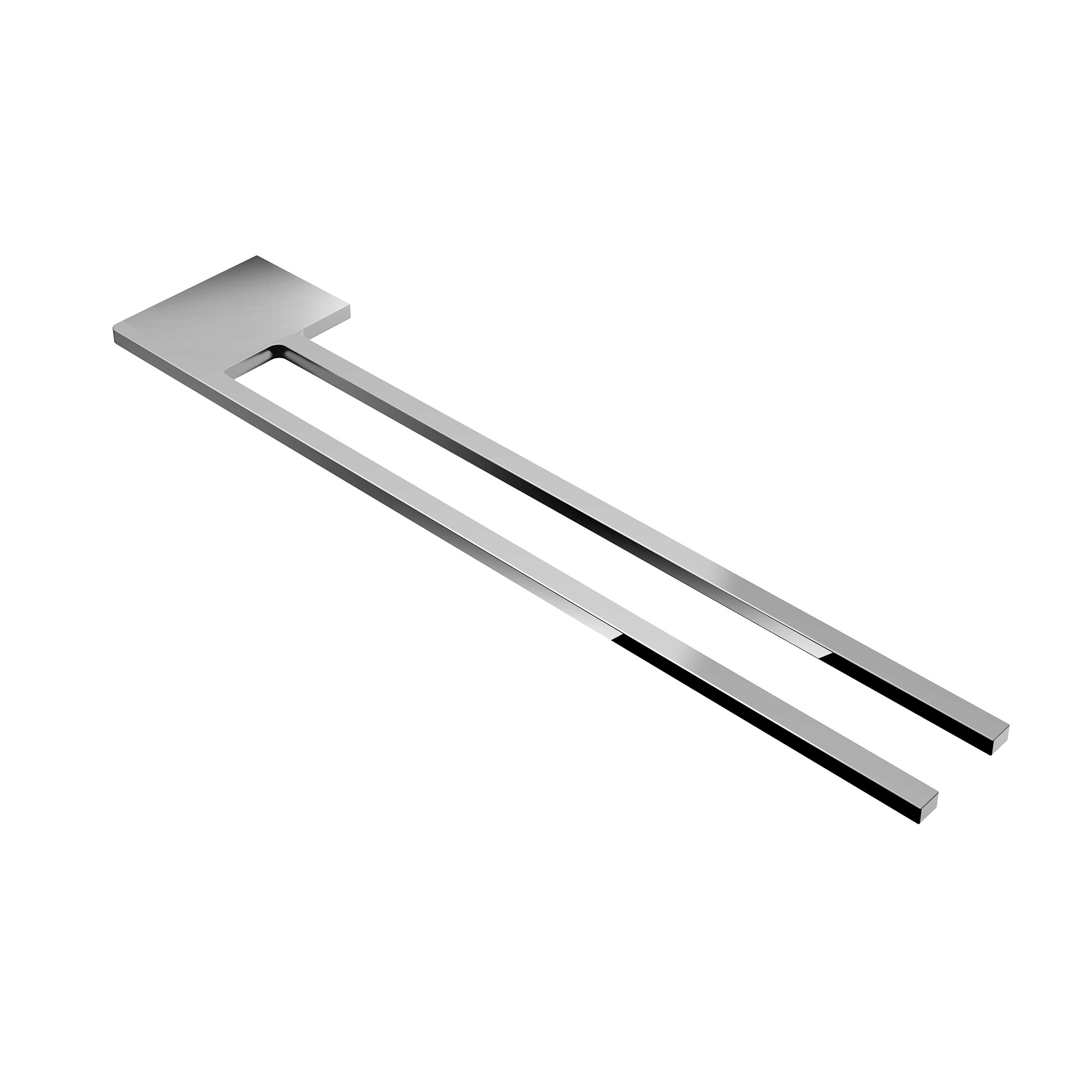 kalb | Handtuchhalter Slim mit zwei Stangen f&uuml;r Waschtisch, Chrom, Aluminium, L&auml;nge: 400mm, H&ouml;he: 6mm, Tiefe: 80mm - Bild 1