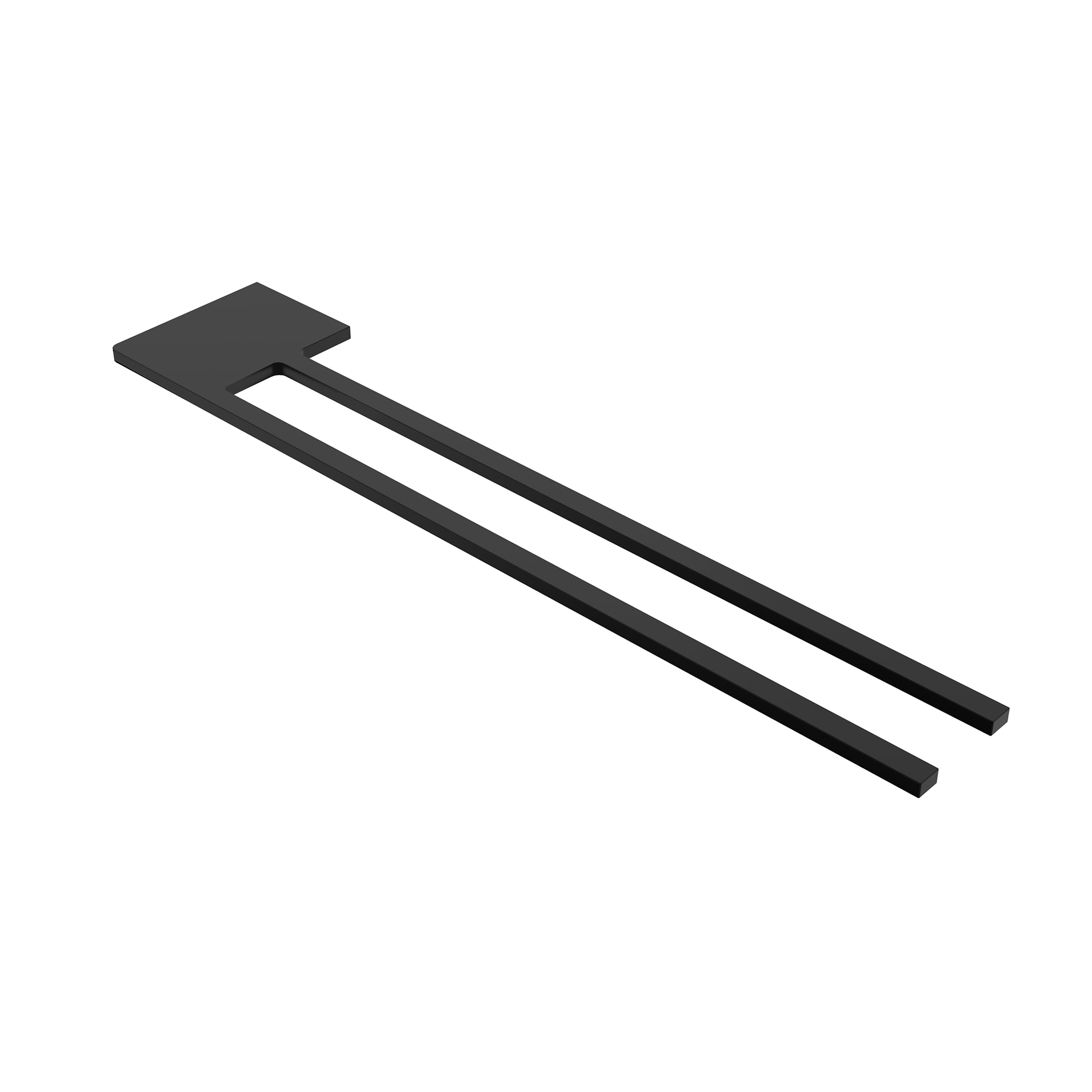kalb | Handtuchhalter Slim mit zwei Stangen f&uuml;r Waschtisch, schwarz, Aluminium, L&auml;nge: 400mm, H&ouml;he: 6mm, Tiefe: 80mm - Bild 1