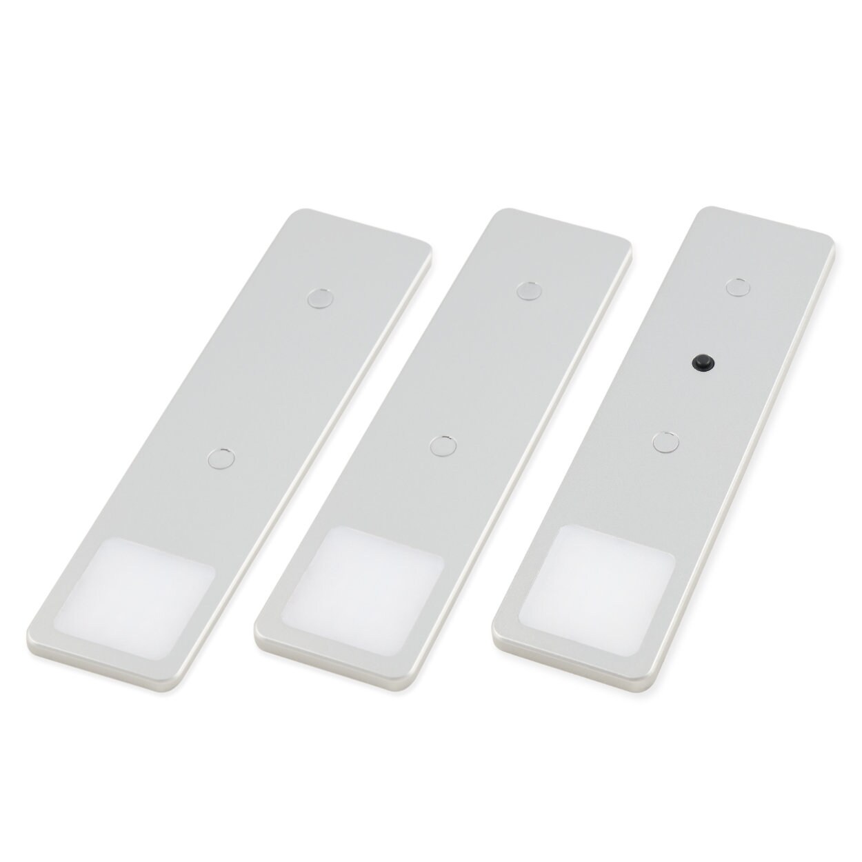 LED Unterbauleuchten SET Solid2, silbergrau mit mech. Schalter, 3W, 200cm Kabell&auml;nge, 3er Set warmweiss - Bild 1
