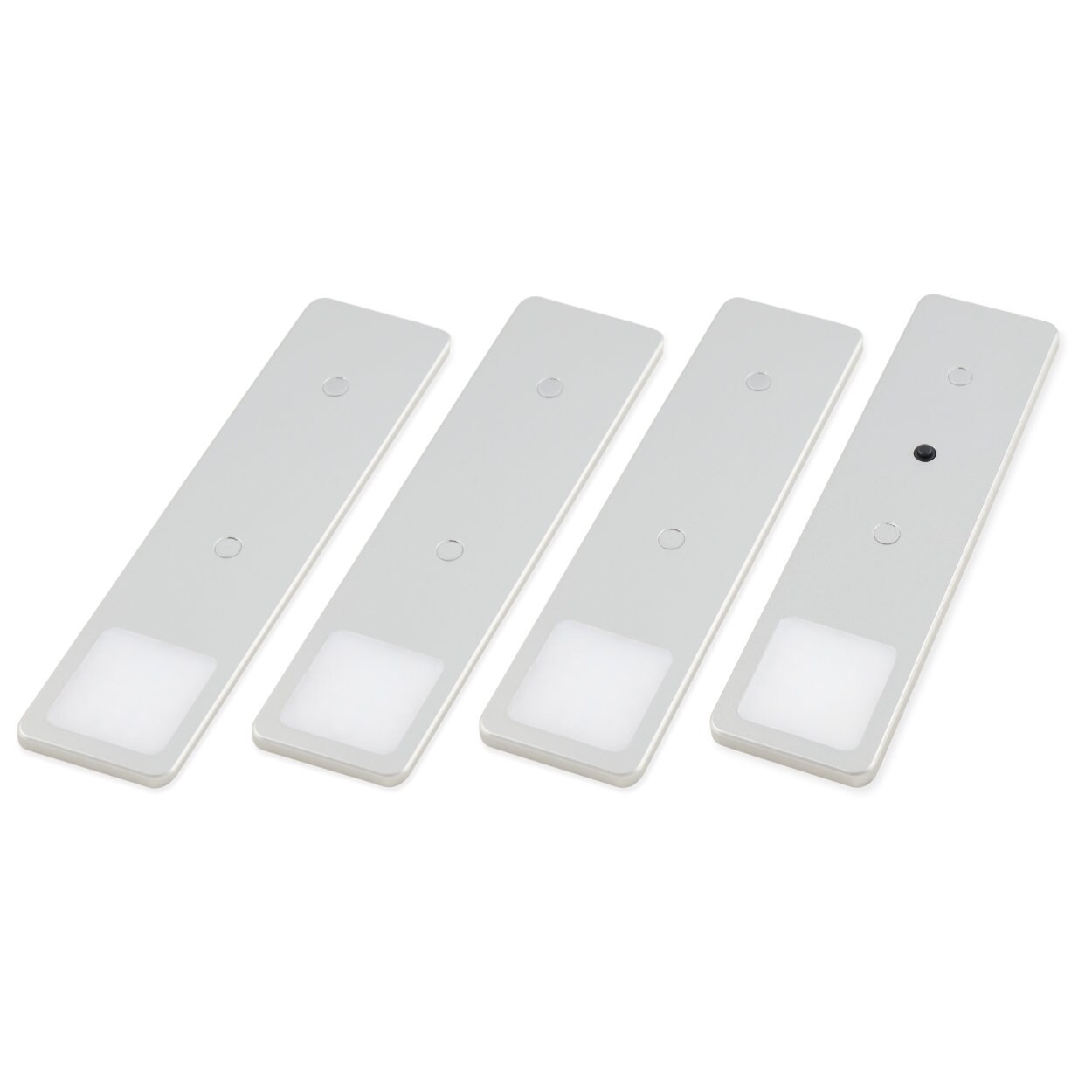 LED Unterbauleuchten SET Solid2, silbergrau mit mech. Schalter, 3W, 200cm Kabell&auml;nge, 4er Set neutralweiss - Bild 1