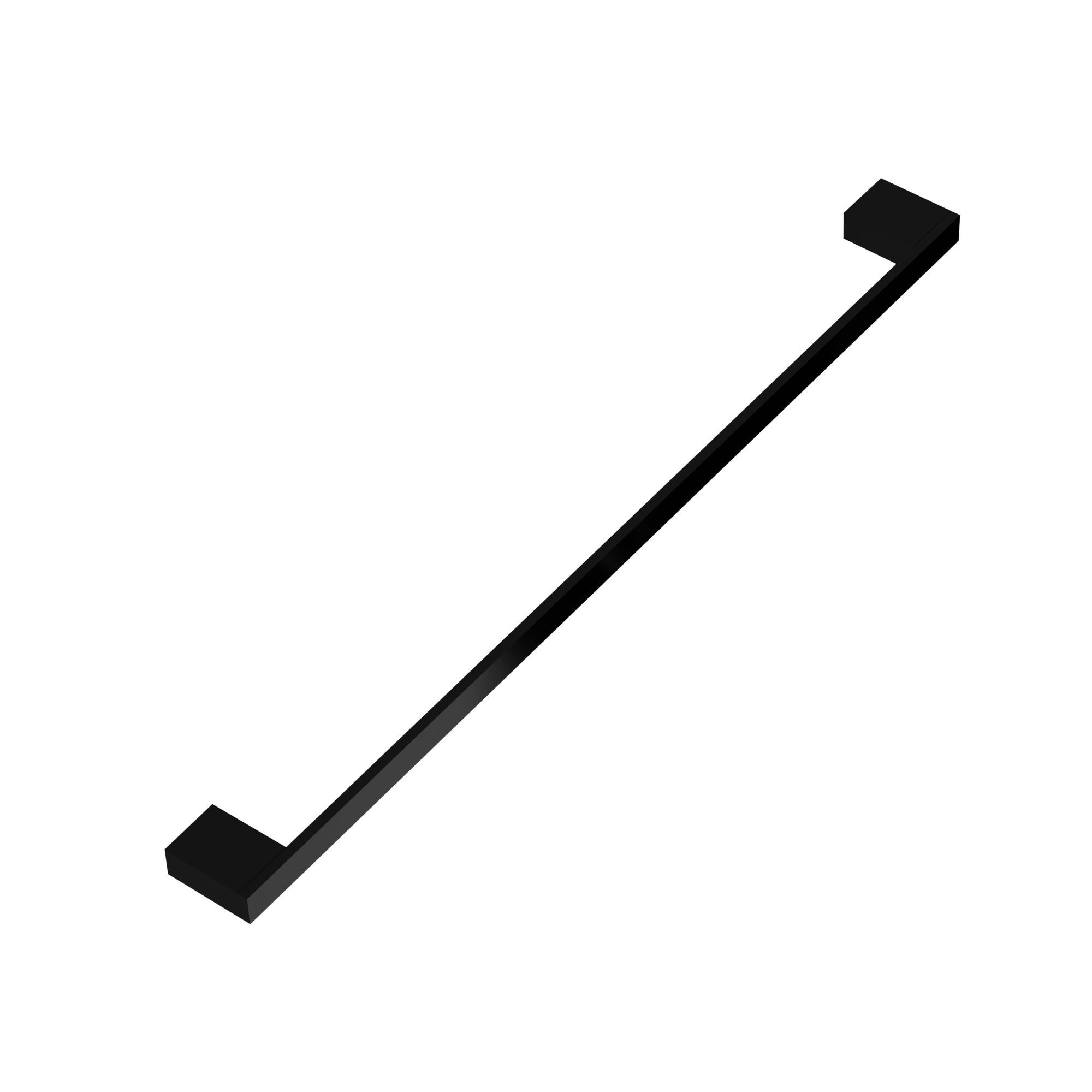 kalb | Handtuchhalter Lenn mit langer Stange und beidseitig befestigt f&uuml;r Wand, gro&szlig;e M&ouml;bel, schwarz, Aluminium, L&auml;nge: 800mm, H&ouml;he: 25mm, Tiefe: 60mm - Bild 1