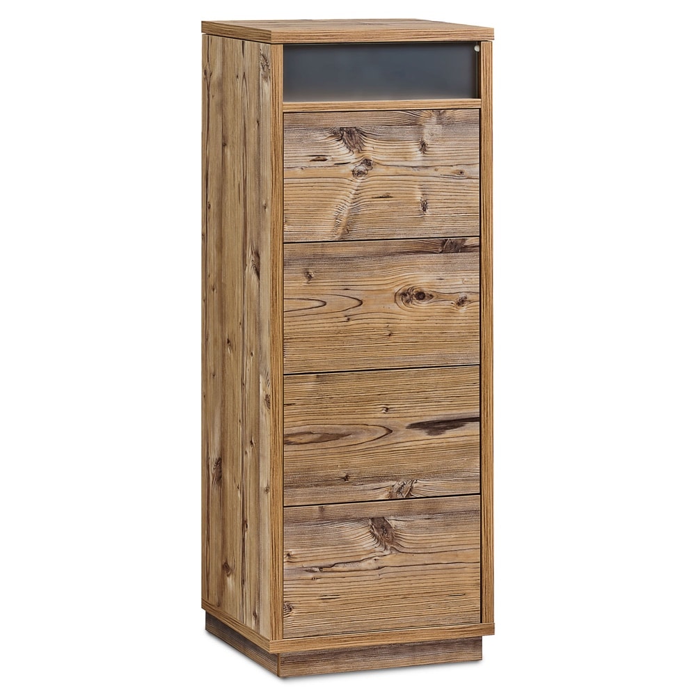 Kommode mit Schubk&auml;sten, Klapp-Deckel & Dokumenten-Ablage mit Glasfenster - Bild 1