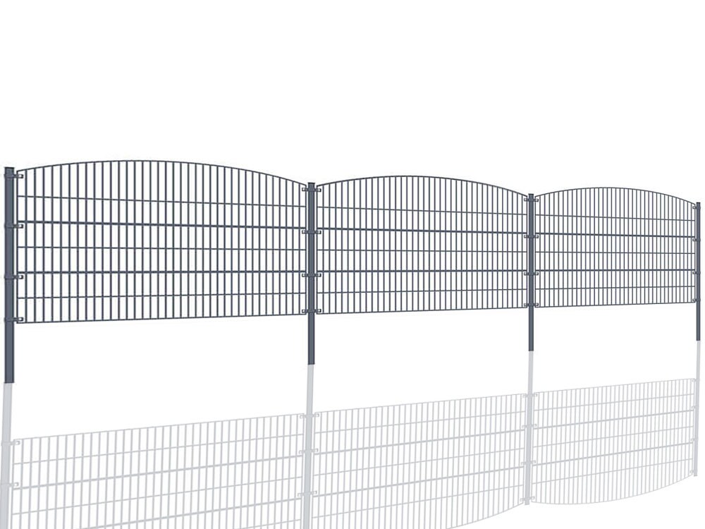 Gartenzaun Mattenzaun Doppelstabmattenzaun Anthrazit Grau Rund | 00729389816995