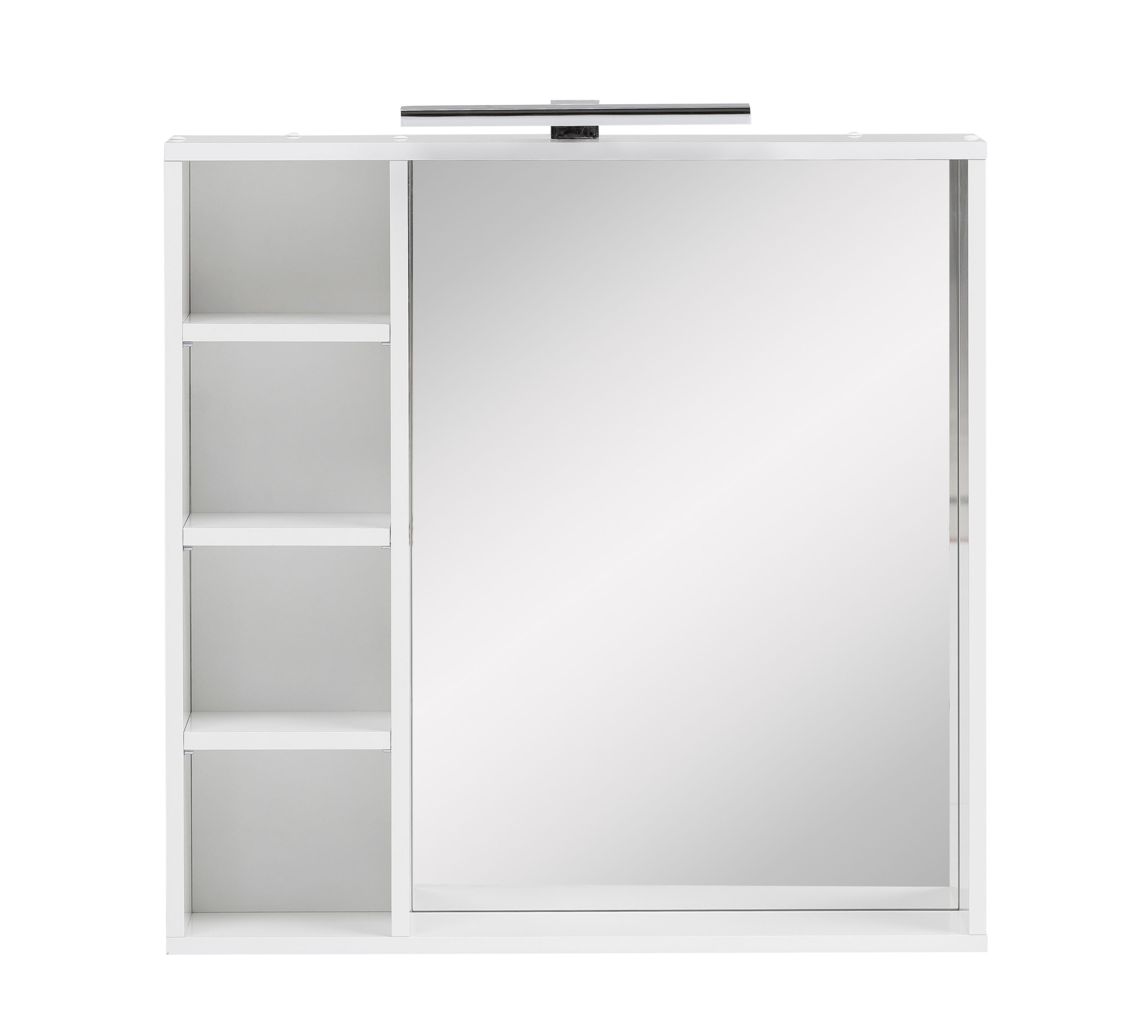 Badm&ouml;bel Spiegelschrank mit LED-Beleuchtung 4 offene F&auml;cher Ablageboden - Bild 1