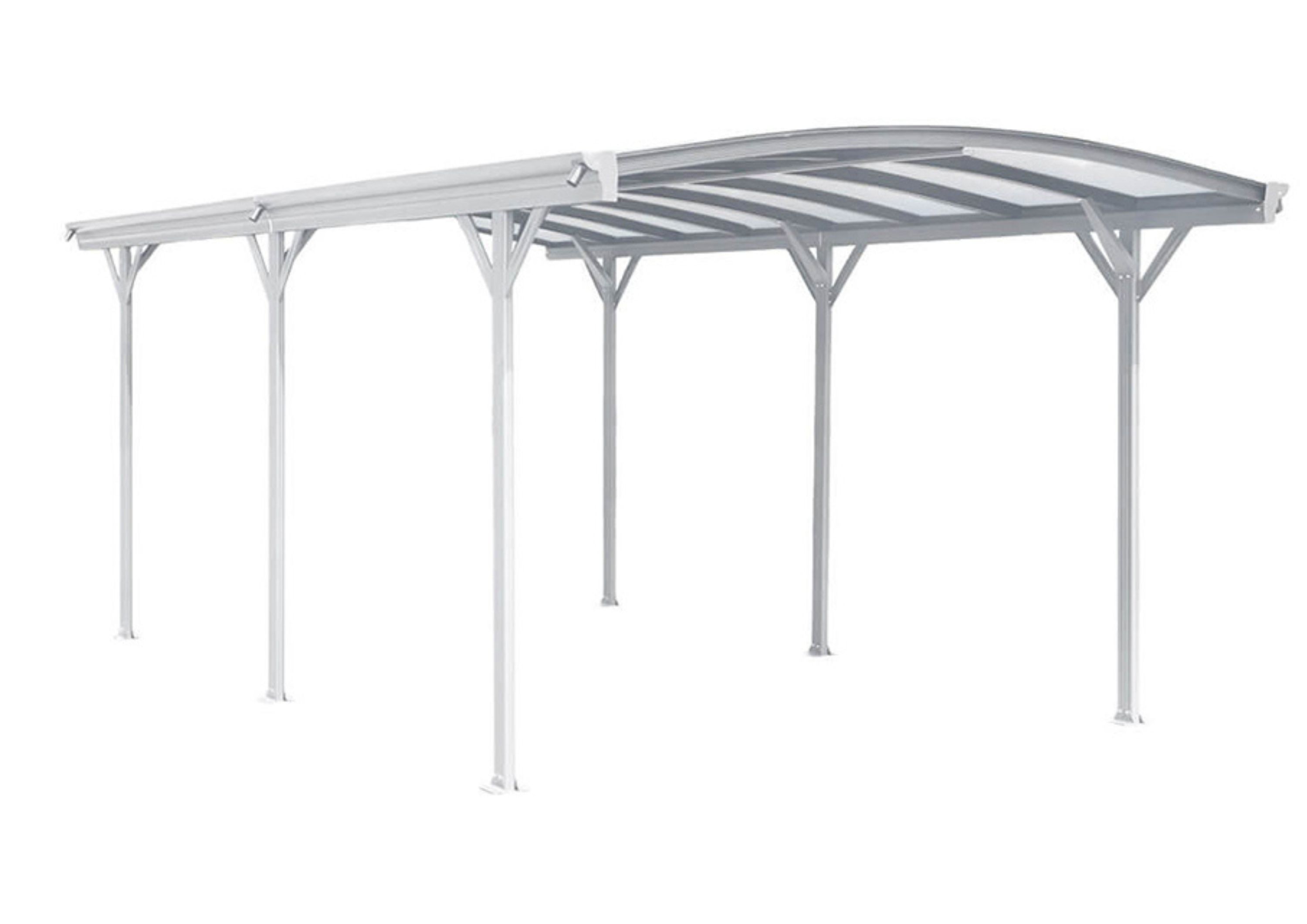 Design Carport London Aluminium Doppelstegplatten Beschichtung gegen UV-Strahlung Wei&szlig; - Bild 1