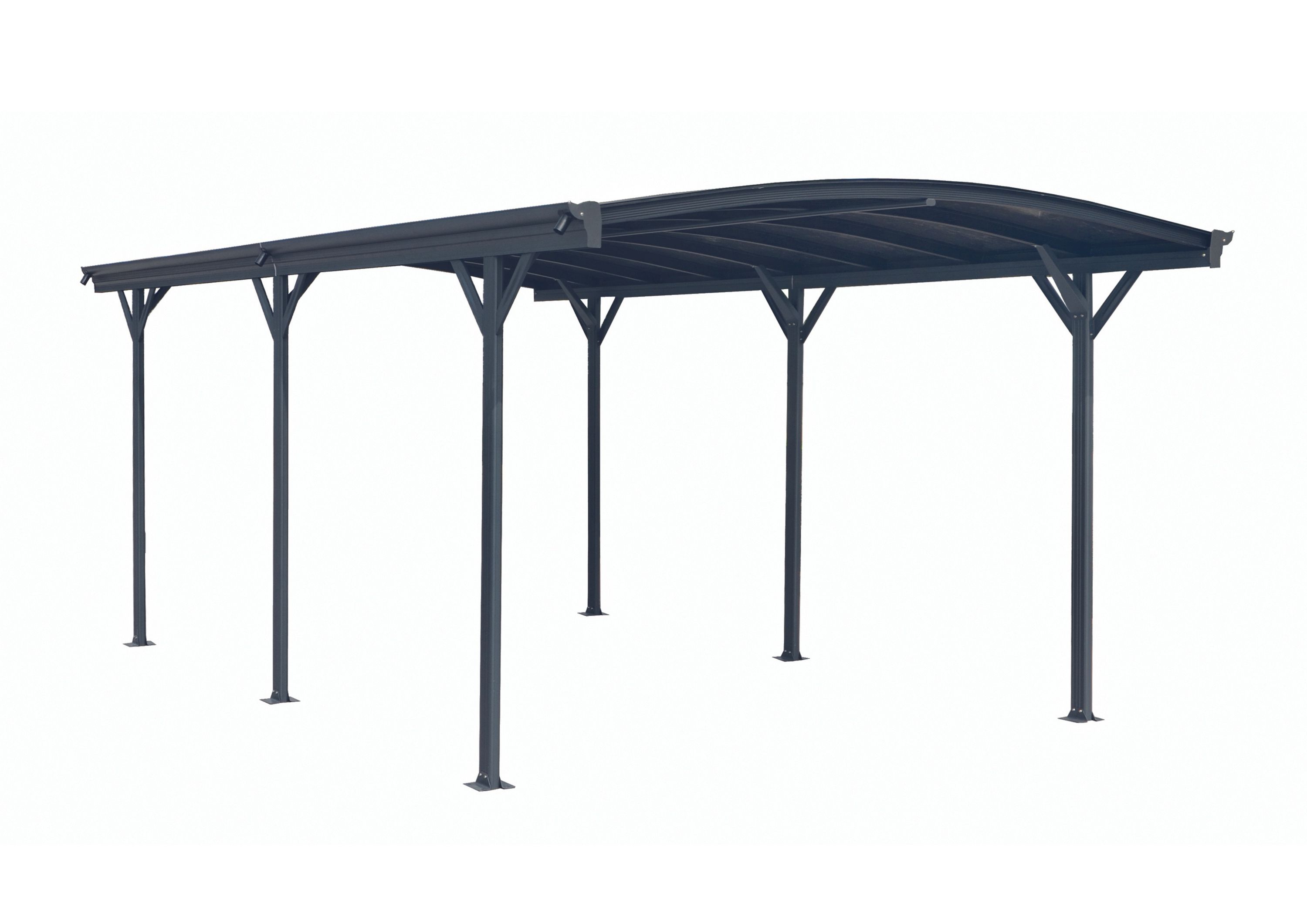 Design Carport London Aluminium Doppelstegplatten Beschichtung gegen UV-Strahlung Grau - Bild 1