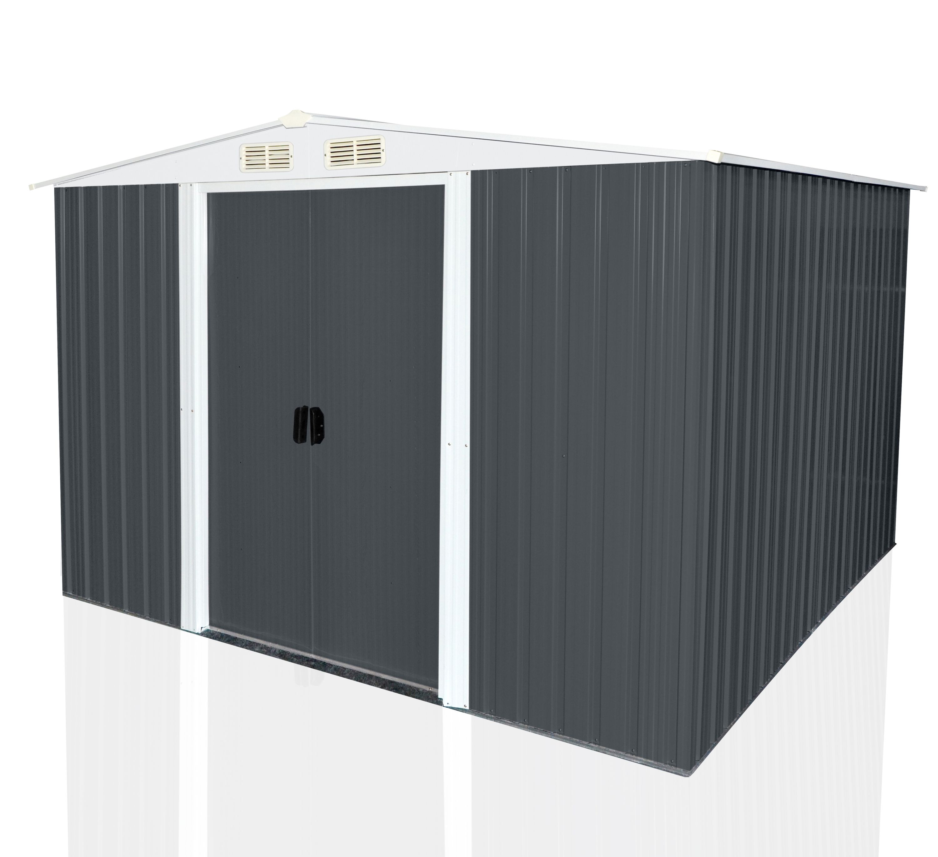 Ger&auml;teschuppen mit Doppelschiebet&uuml;r und Bel&uuml;ftung aus Metall Ger&auml;tehaus SAFE XL - Bild 1