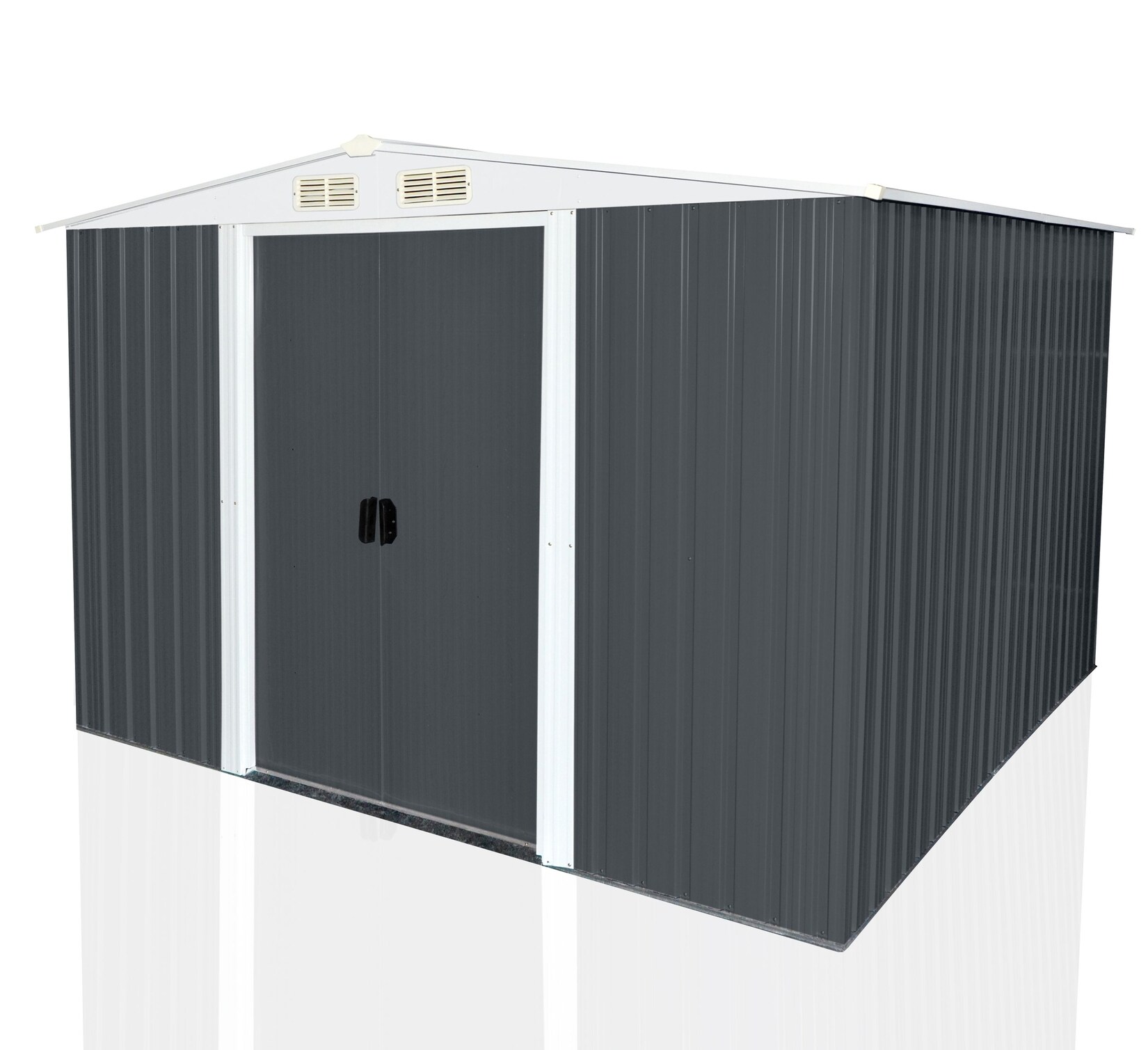 Geräteschuppen mit Doppelschiebetür und Belüftung aus Metall Gerätehaus SAFE XXL | 00729389814854