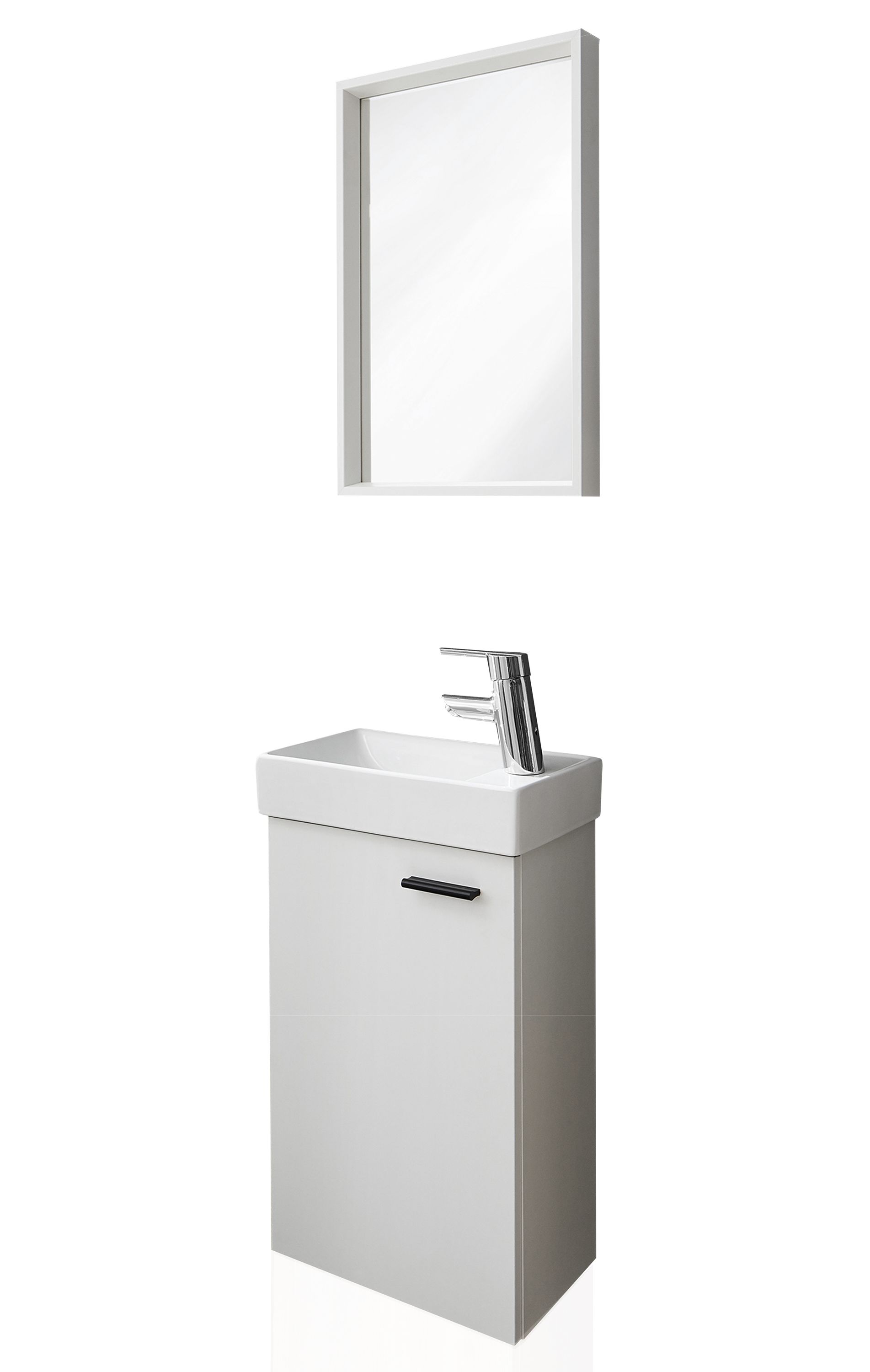 G&auml;ste WC Badm&ouml;bel Set Waschbecken mit Unterschrank klein Wei&szlig; - Bild 1