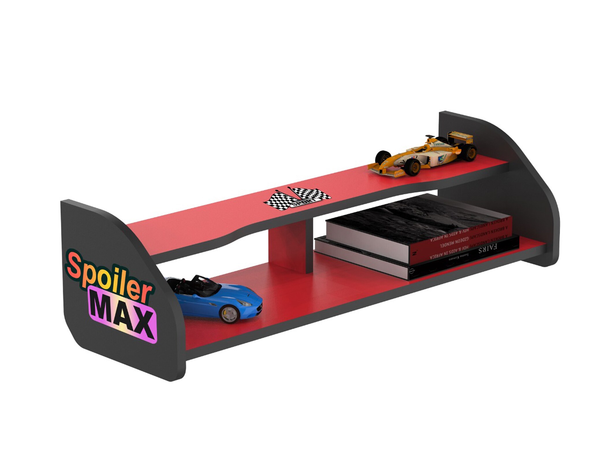 B&uuml;cherregal Wandregal f&uuml;r Kinderzimmer Rot - Bild 1