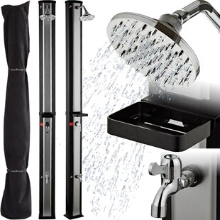 holz4home® Outdoor Solardusche mit Wasserspeicher für Garten, Pool und Camping | 40 Liter - Bild 1