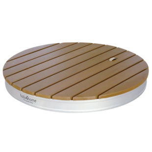 holz4home® Bodendusche für Pool, Garten und Camping - Gartendusche mit Zubehör | Rund | WPC - Bild 1