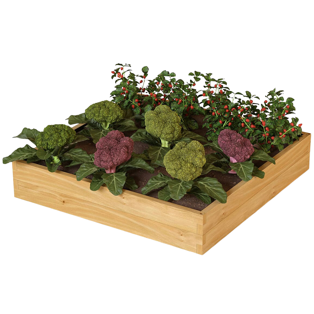 holz4home&reg; Hochbeet aus Holz mit Vlieseinlage und Metallstiften - Bild 1