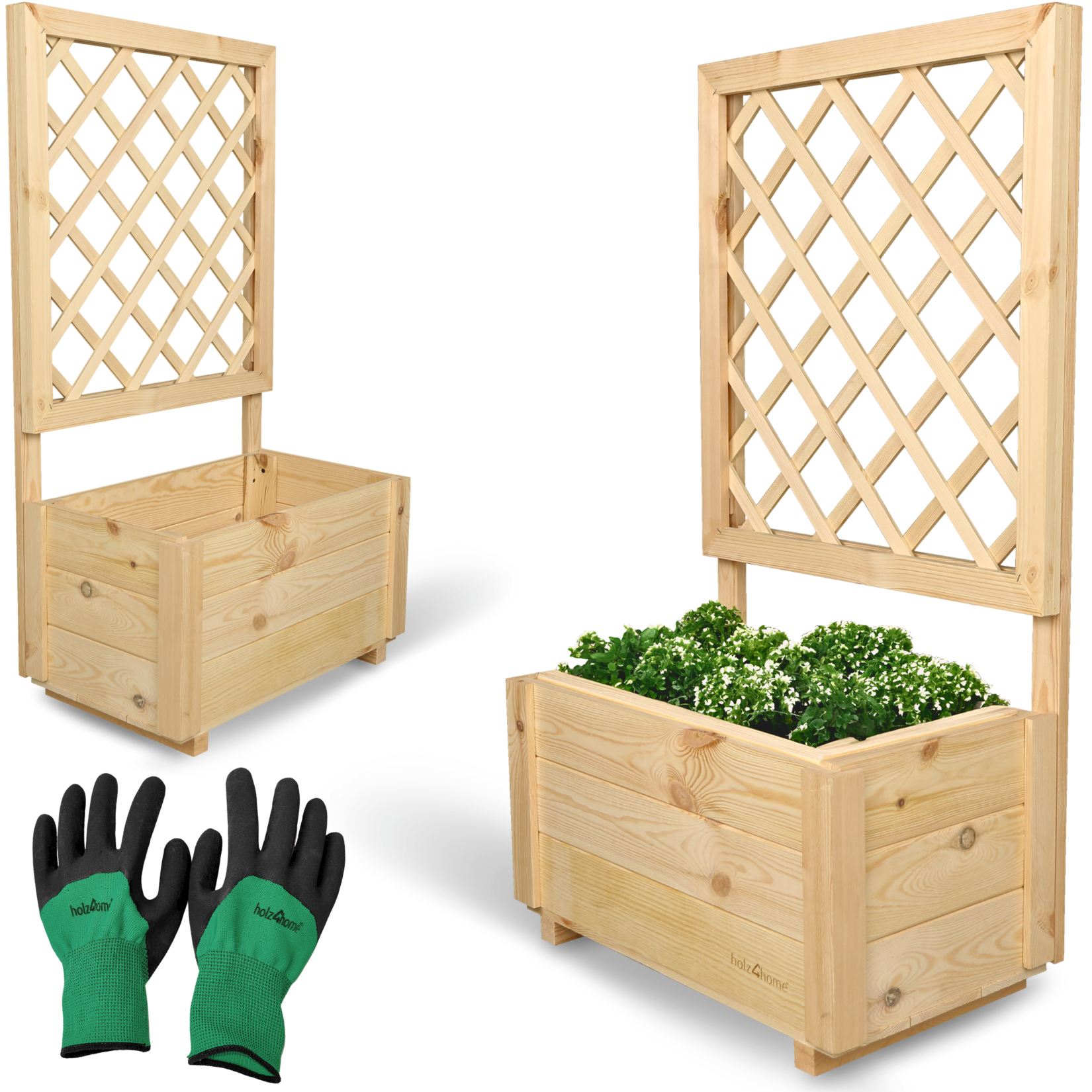 holz4home® Pflanzkasten mit Rankgitter S   S | 04260750011602