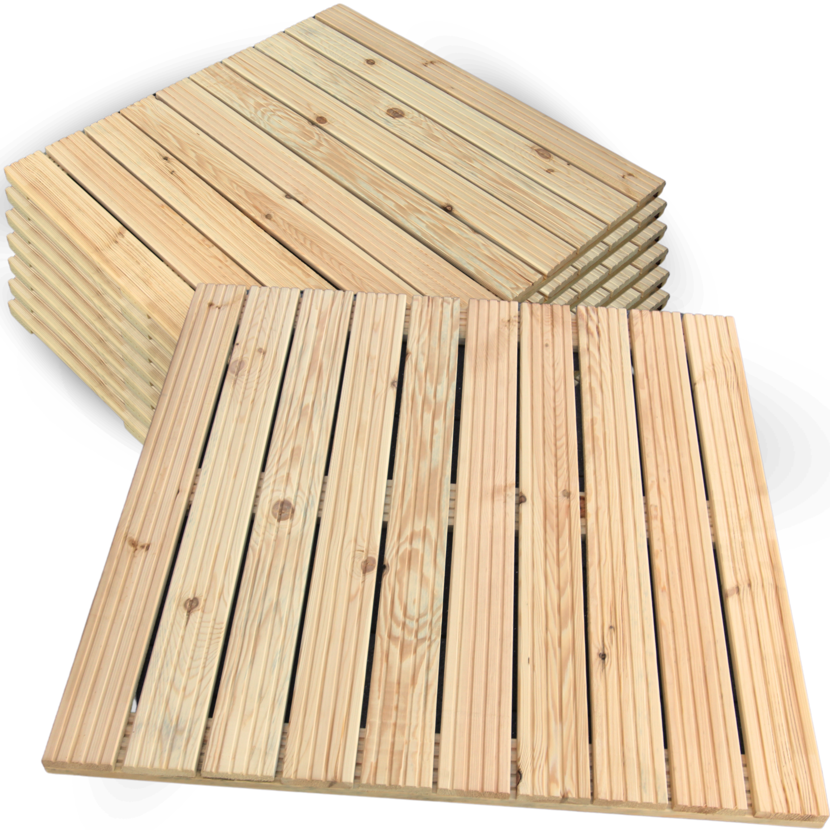 holz4home Holzfliese aus Kiefernholz 95 x 95 cm