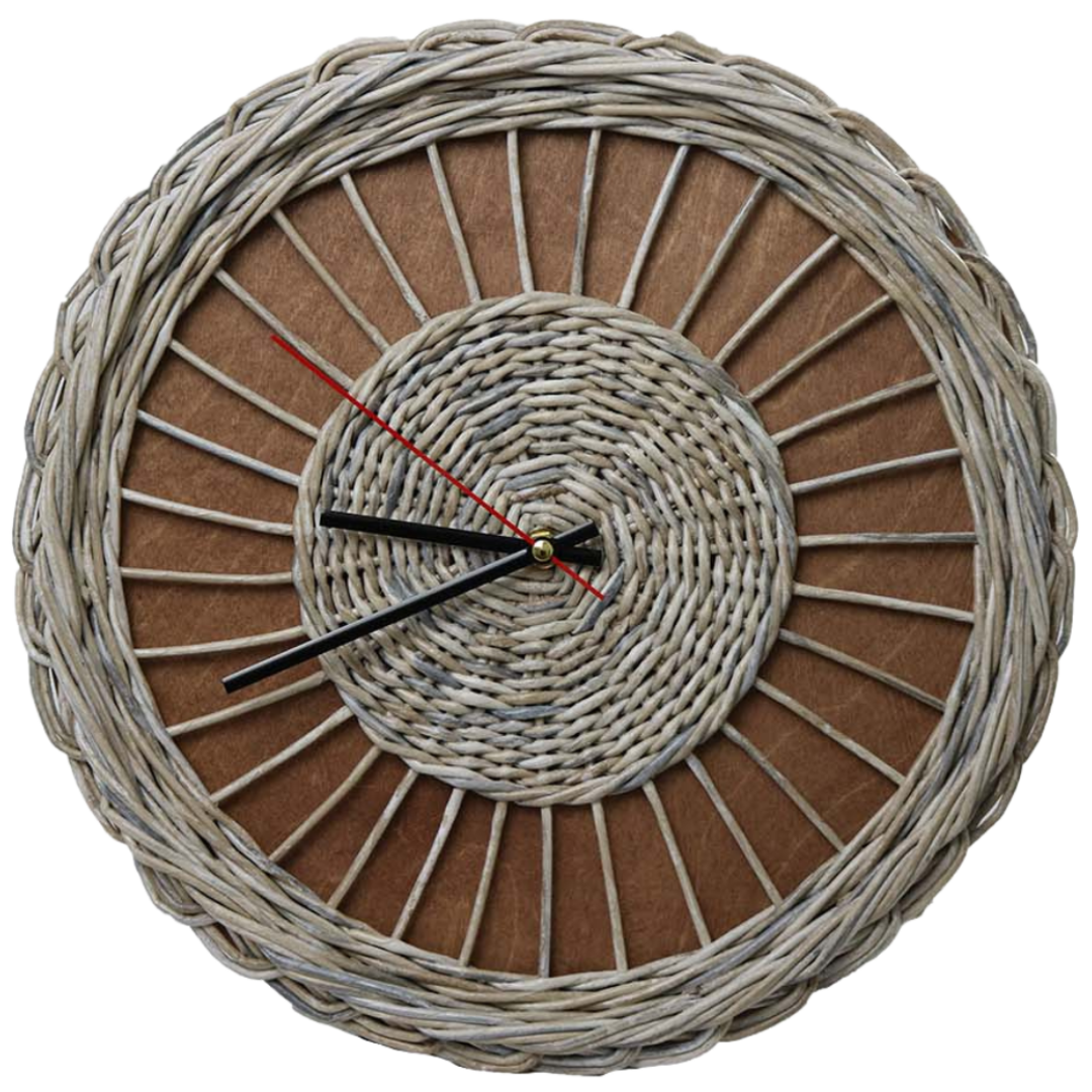 holz4home&reg; Rattan-Wanduhr ?Weave? - Bild 1