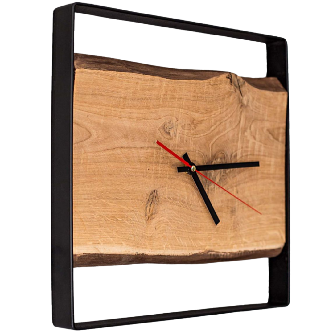 holz4home&reg; Quadratische Wanduhr aus Eiche | ohne Nuten - Bild 1