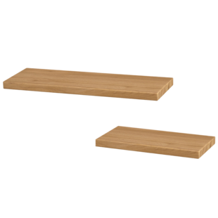 holz4home® Wandregal-Set I 70cm & 40cm | Eiche Massiv I 2-teilig | ohne Baumkante | Natur - Bild 1
