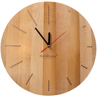 holz4home® Wanduhr ?Dots round? aus massiver Eiche - Bild 1