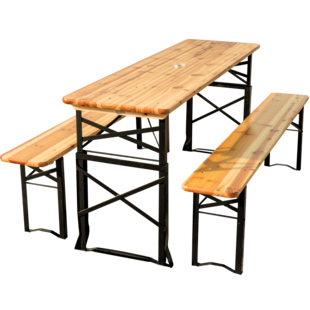 holz4home® Bierzeltgarnitur - mehrteilig & klappbar | Hoehenverstellbar - Bild 1