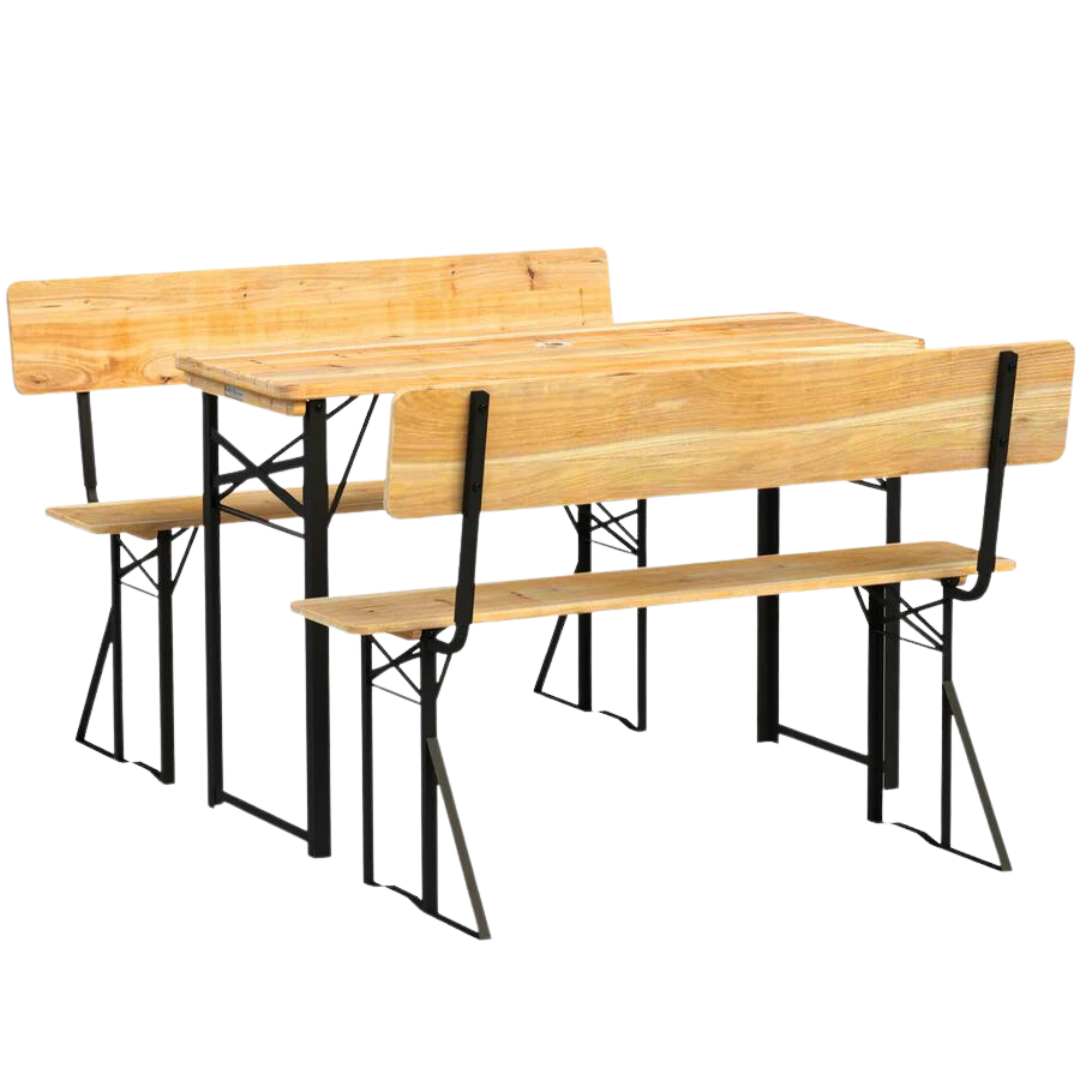 holz4home® Bierzeltgarnitur – mehrteilig & klappbar   Mit Lehne | 04260750013682
