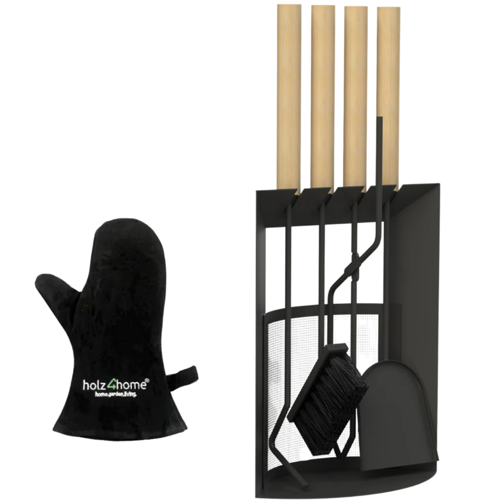 holz4home® 6-tlg. Kaminbesteck Schwarz | 04260750013651