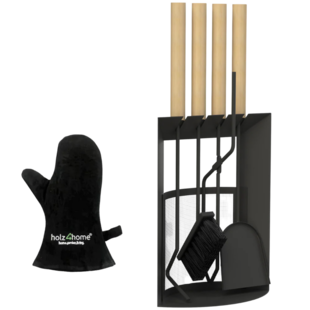 holz4home® 6-tlg. Kaminbesteck Schwarz - Bild 1