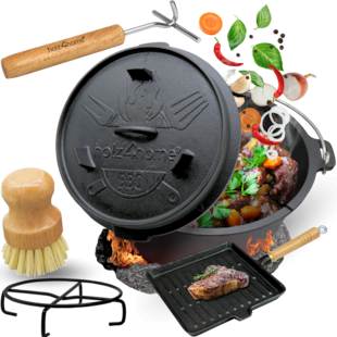 holz4home® Dutch Oven 9Liter mit Zubehör - Bild 1