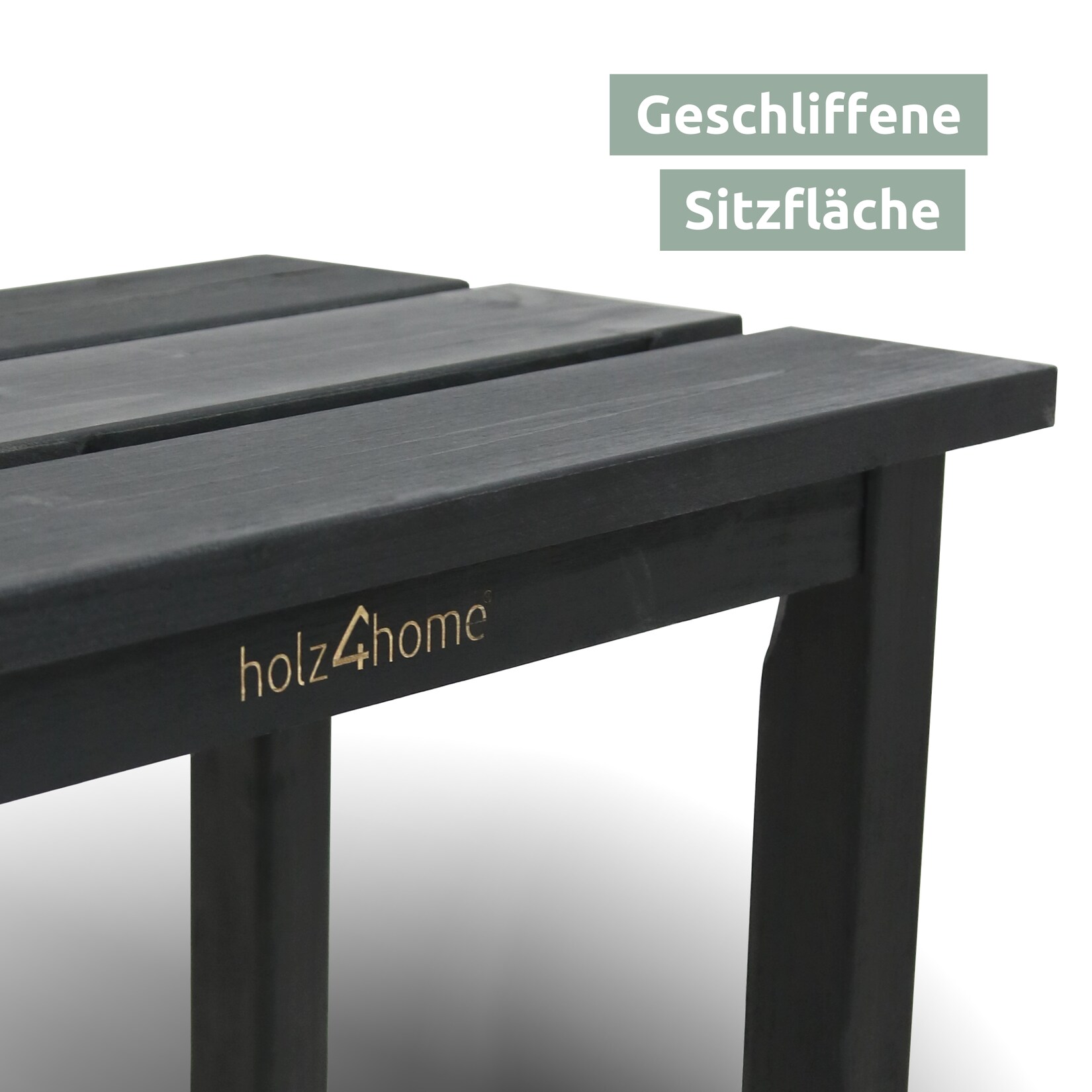 holz4home® Gartenbank aus Tannenholz   Schwarz | 04260750010506