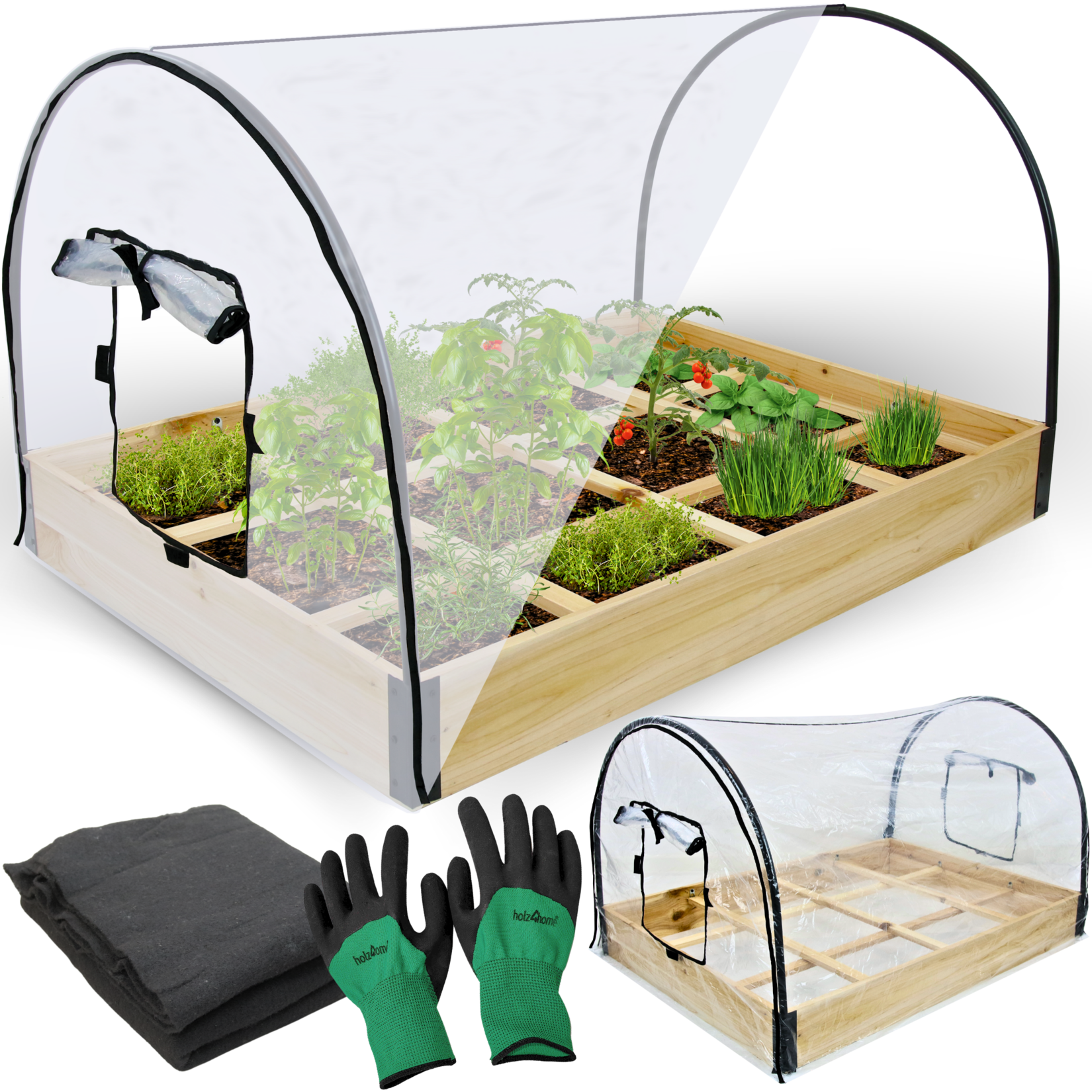 holz4home® Gemüsebeet mit Abdeckung | 04260750012289