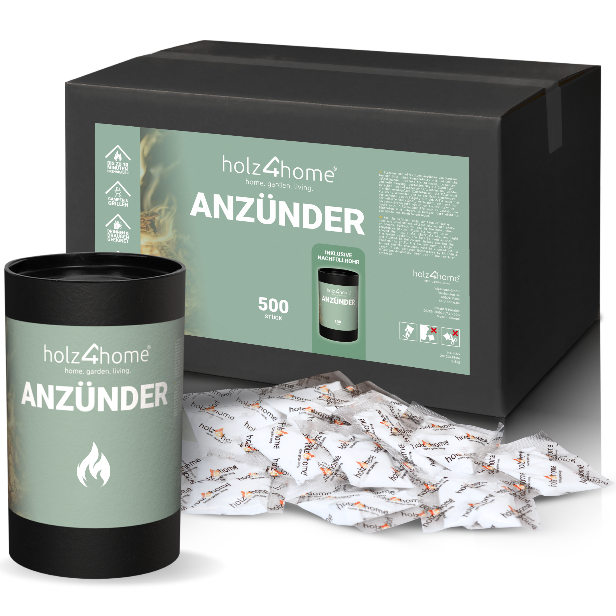 holz4home&reg; Kaminanz&uuml;nder Grillanz&uuml;nder 500 Stk. - Bild 1