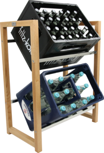 holz4home® Getränkekistenregal aus Holz I Silber | 2 Kisten - Bild 1