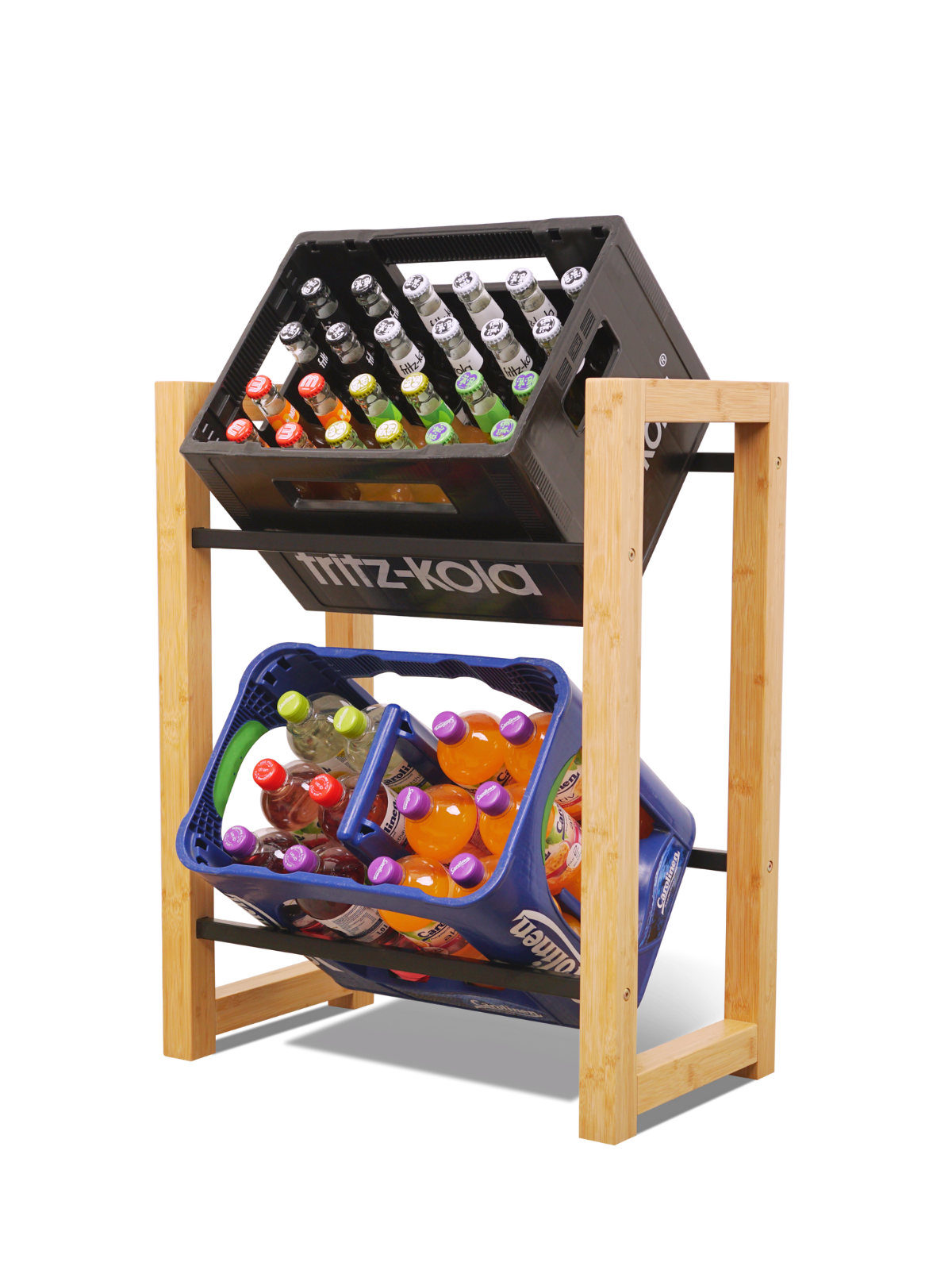 holz4home&reg; Getr&auml;nkekistenregal Bambus - 2 Kisten | 2 Kisten - Bild 1