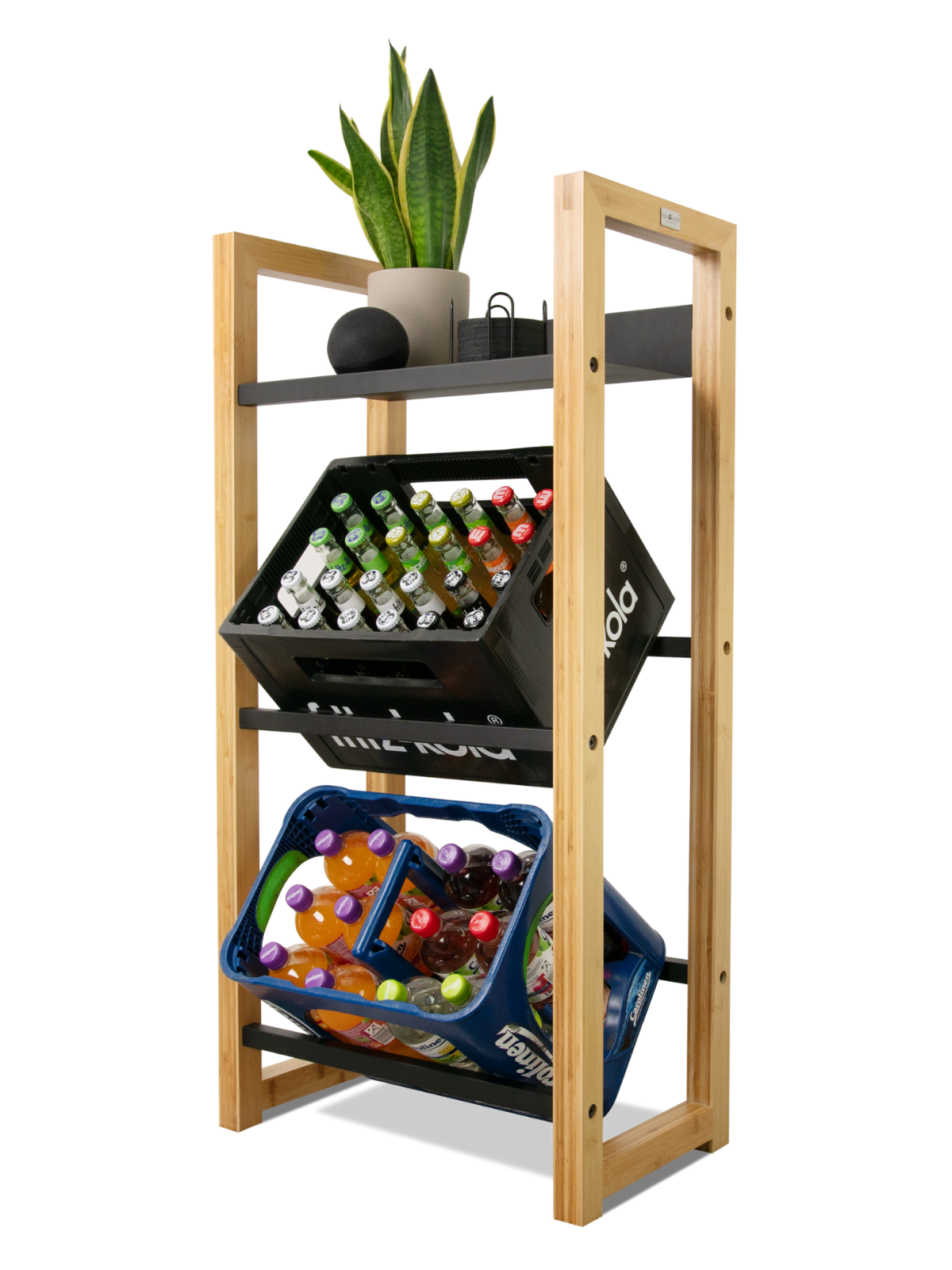 holz4home&reg; Getr&auml;nkekistenregal Bambus - 3 Kisten | 3 Kisten - Bild 1