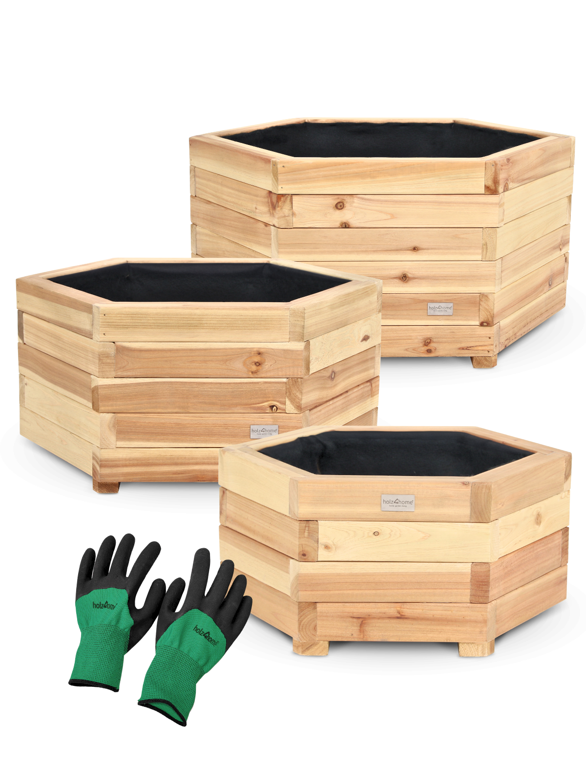 holz4home&reg; 3er Set Outdoor Pflanzenk&uuml;bel | Sparset (S / M / XL) - Bild 1