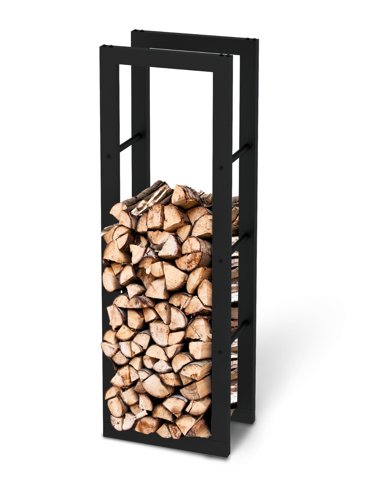 holz4home&reg; Kaminholzregal aus Metall Schwarz | 40x25x125cm - Bild 1