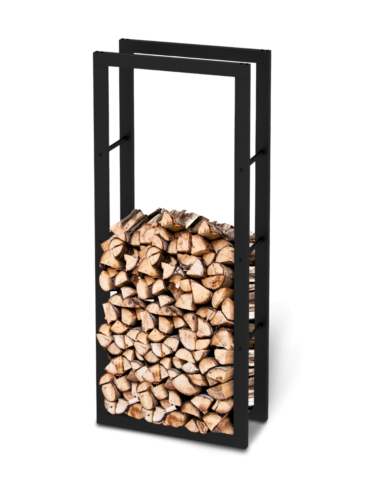 holz4home&reg; Kaminholzregal aus Metall Schwarz | 60x25x150cm - Bild 1