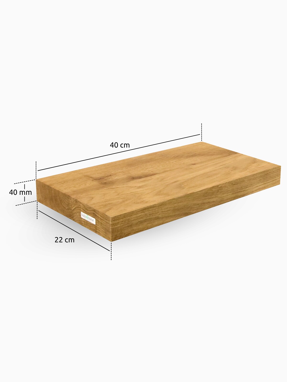 holz4home® Schwebendes Wandregal   40cm / ohne Baumkante | 04260750011923
