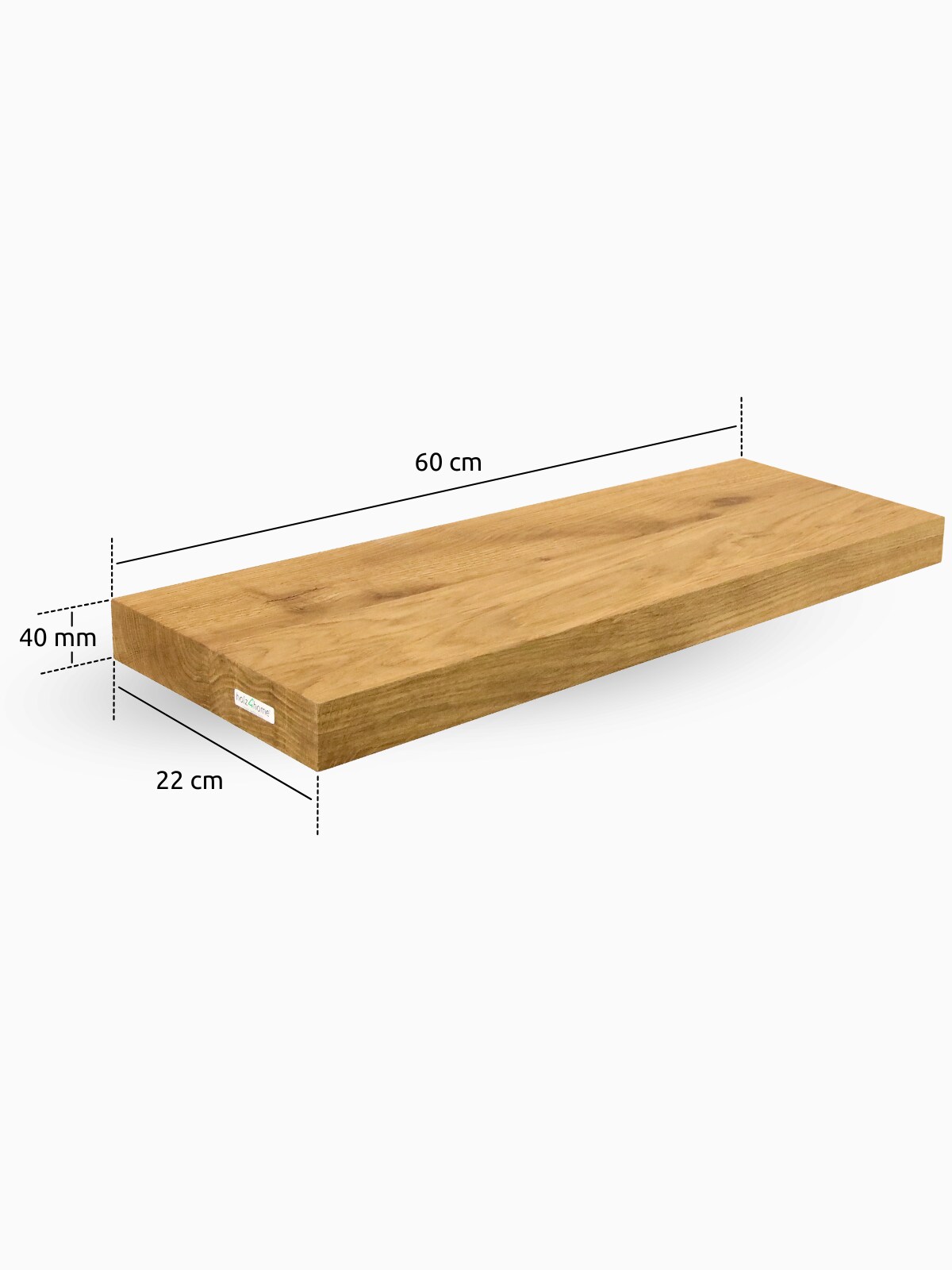 holz4home® Schwebendes Wandregal   60cm / ohne Baumkante | 04260750011954