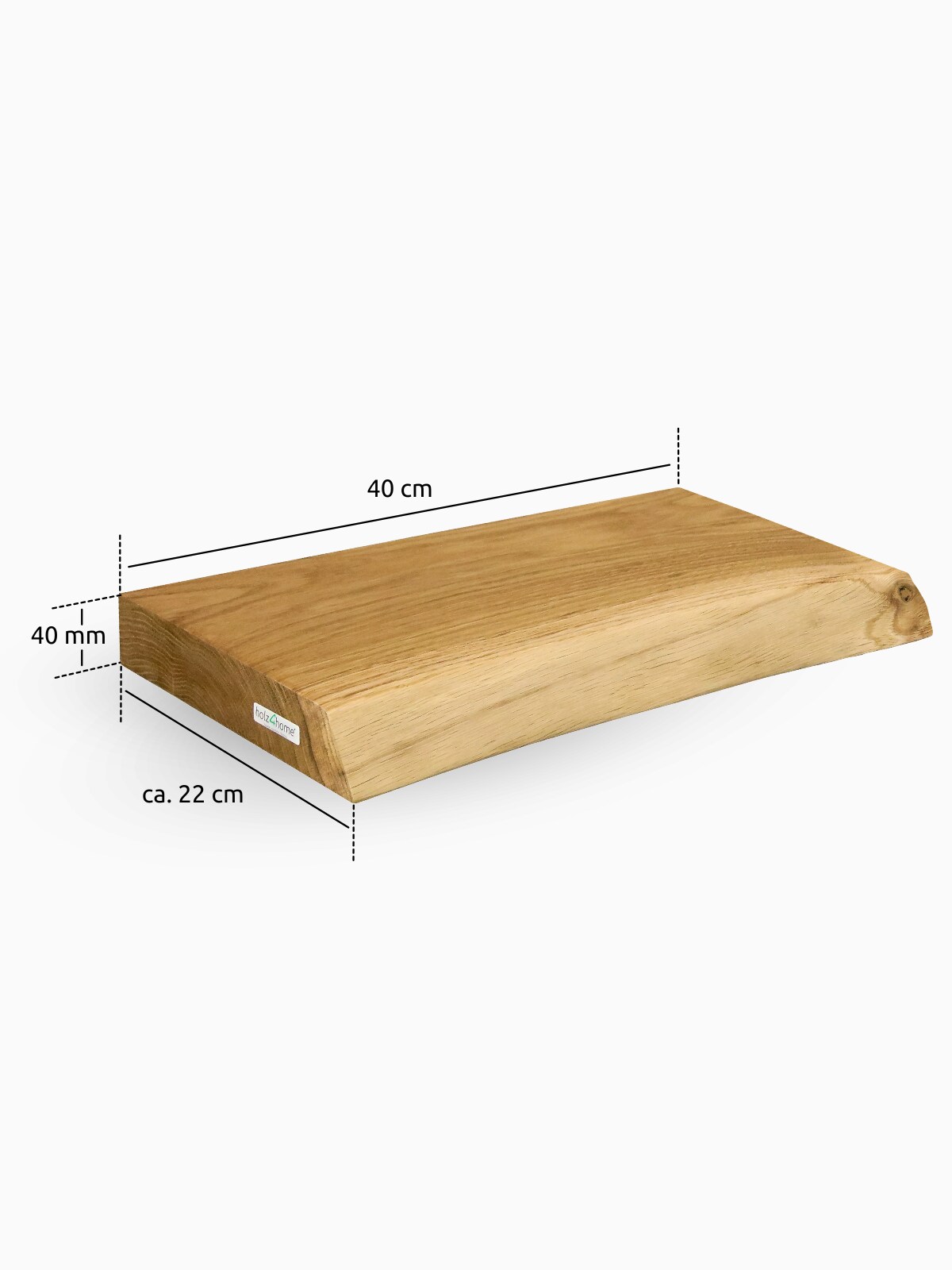holz4home® Schwebendes Wandregal   40cm / mit Baumkante | 04260750011985