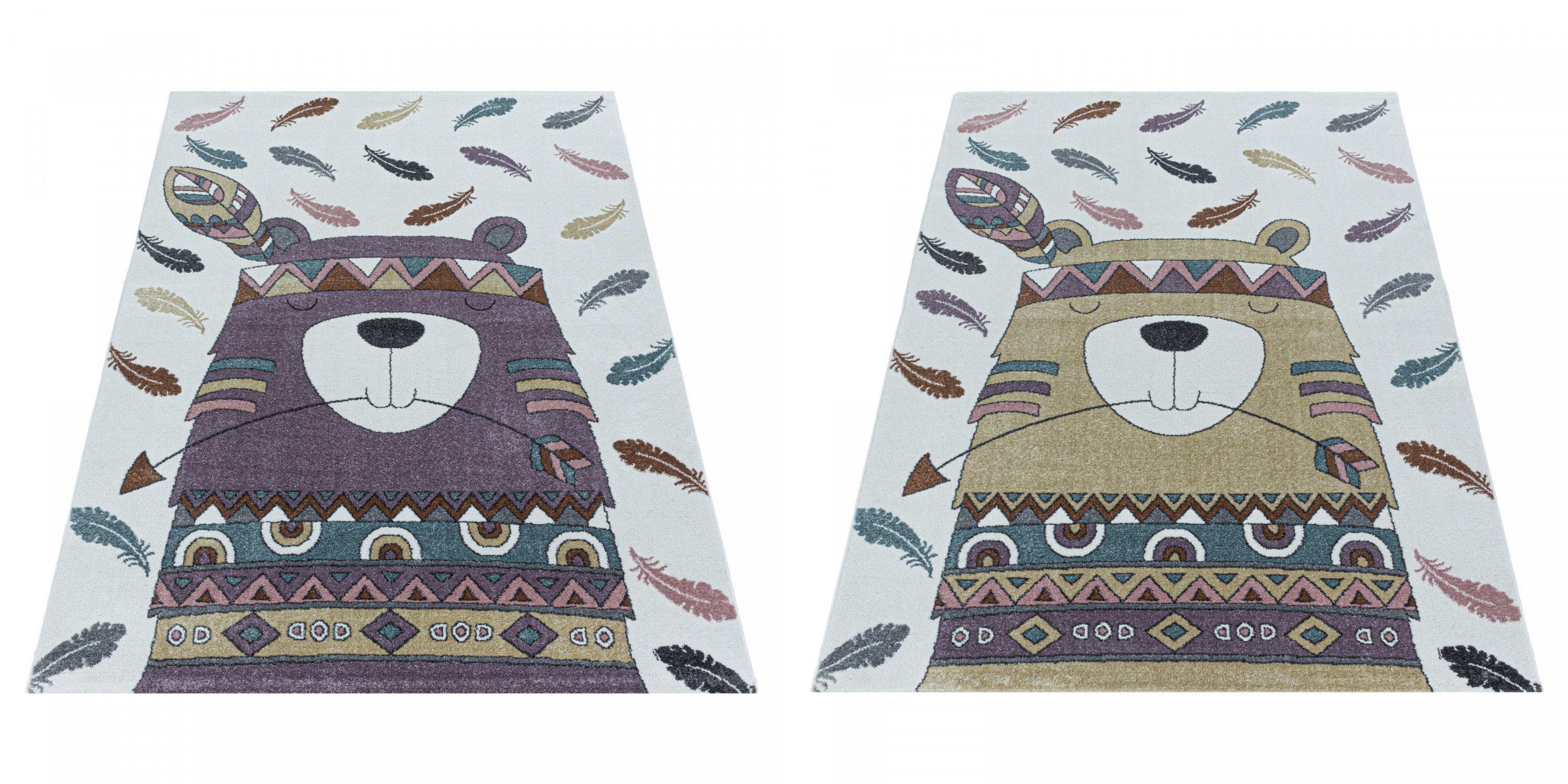 Kinderteppich Kurzflor, B&auml;r Design, Pflegeleicht, Pastellfarben, Kinderzimmer - Bild 1