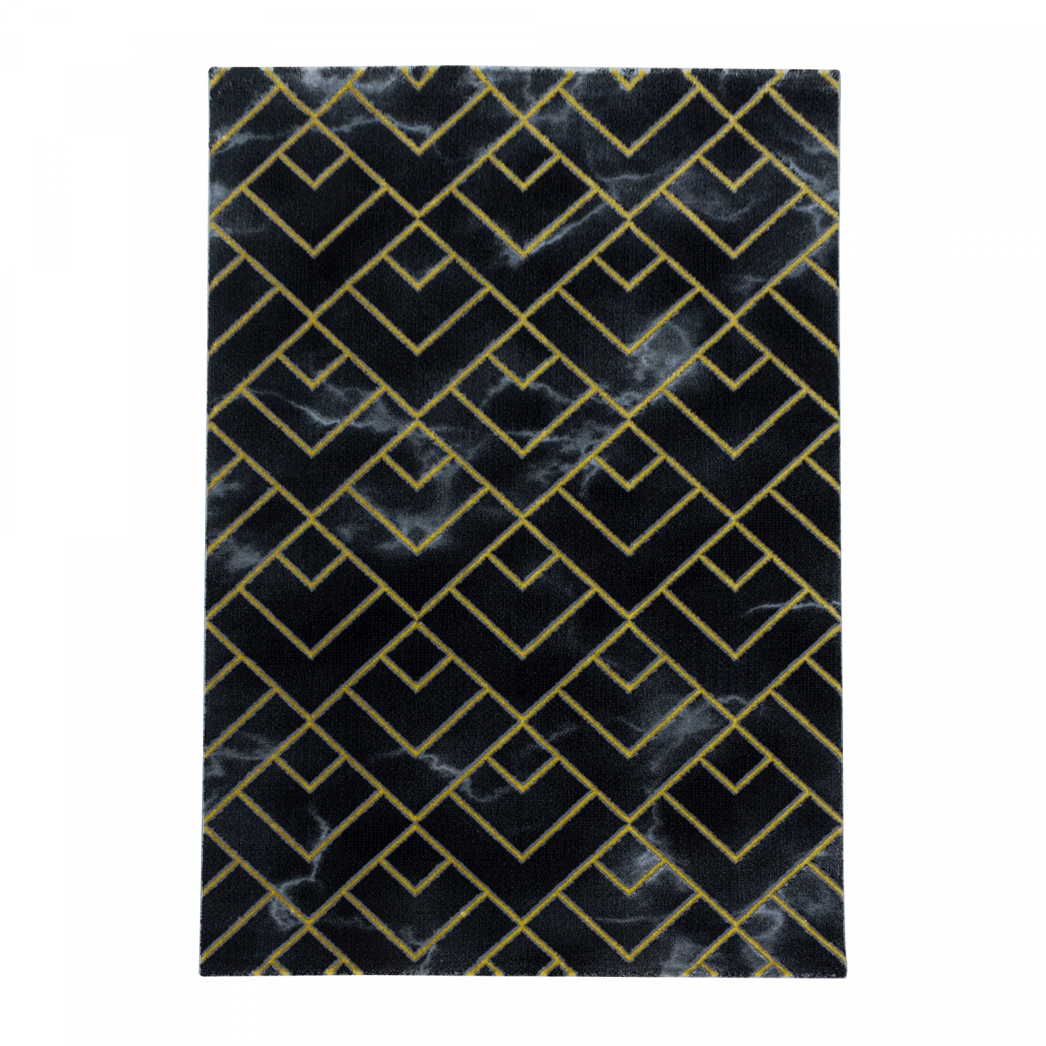 Modern Designer Teppich, Kurzflor Rauten, Marmor Optik, Rechteckig, Pflegeleicht - Bild 1