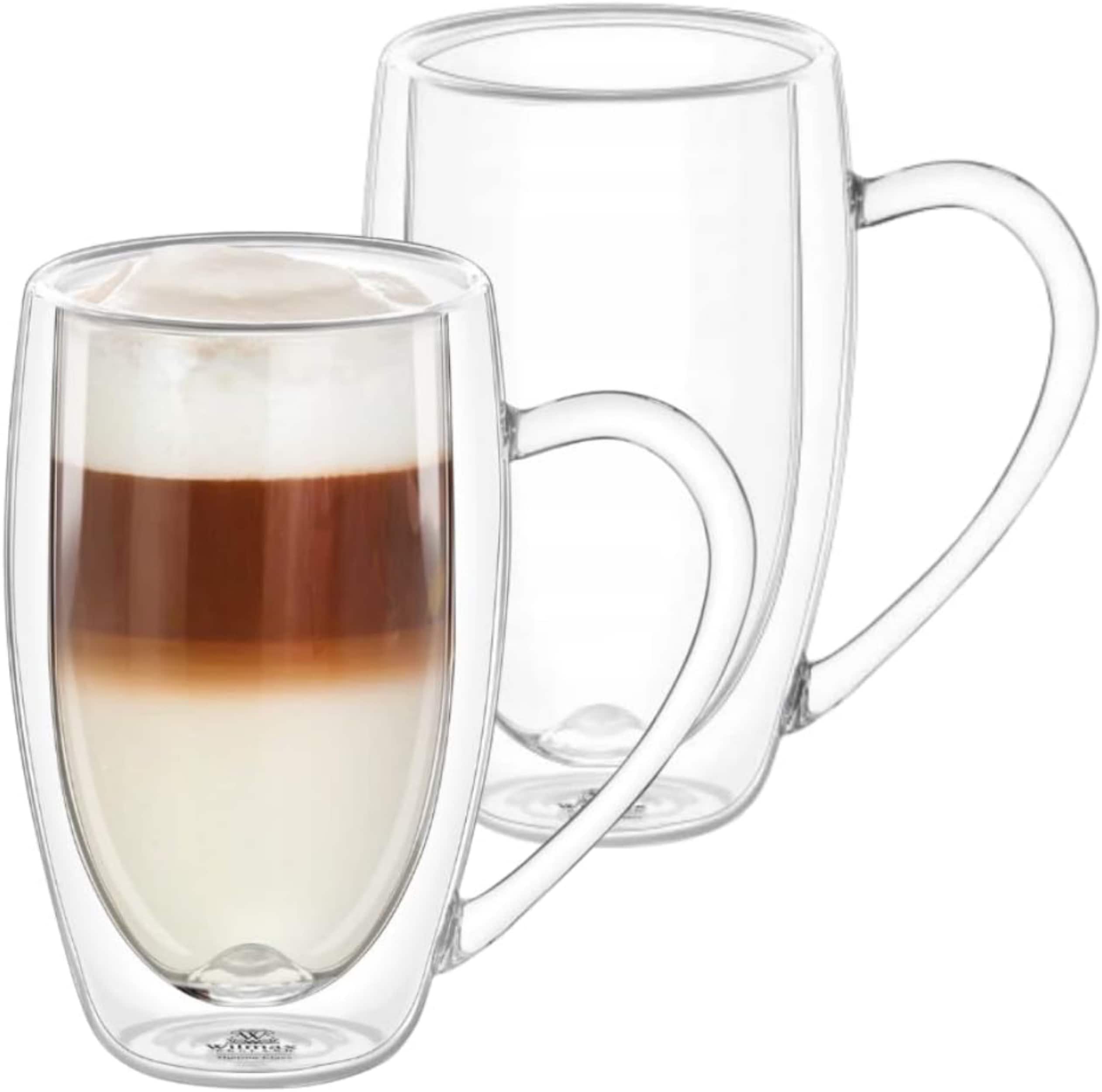 Doppelwandige Thermogl&auml;ser mit Henkel, 2er-Set, 500 ml, Gl&auml;ser Set, Kaffeegl&auml;ser - Bild 1