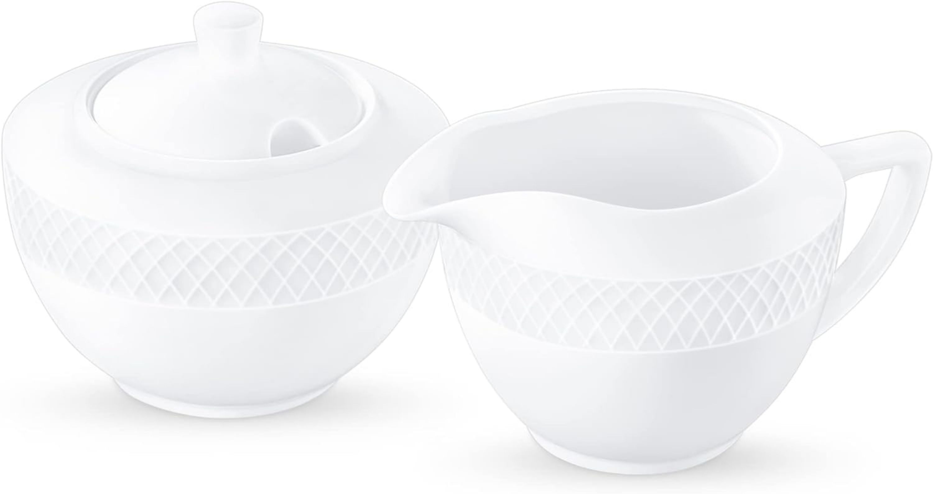 Zuckerdose + Milchk&auml;nnchen-Set, 2-teilig | Milch- & Zuckerbeh&auml;lter aus Porzellan - Bild 1