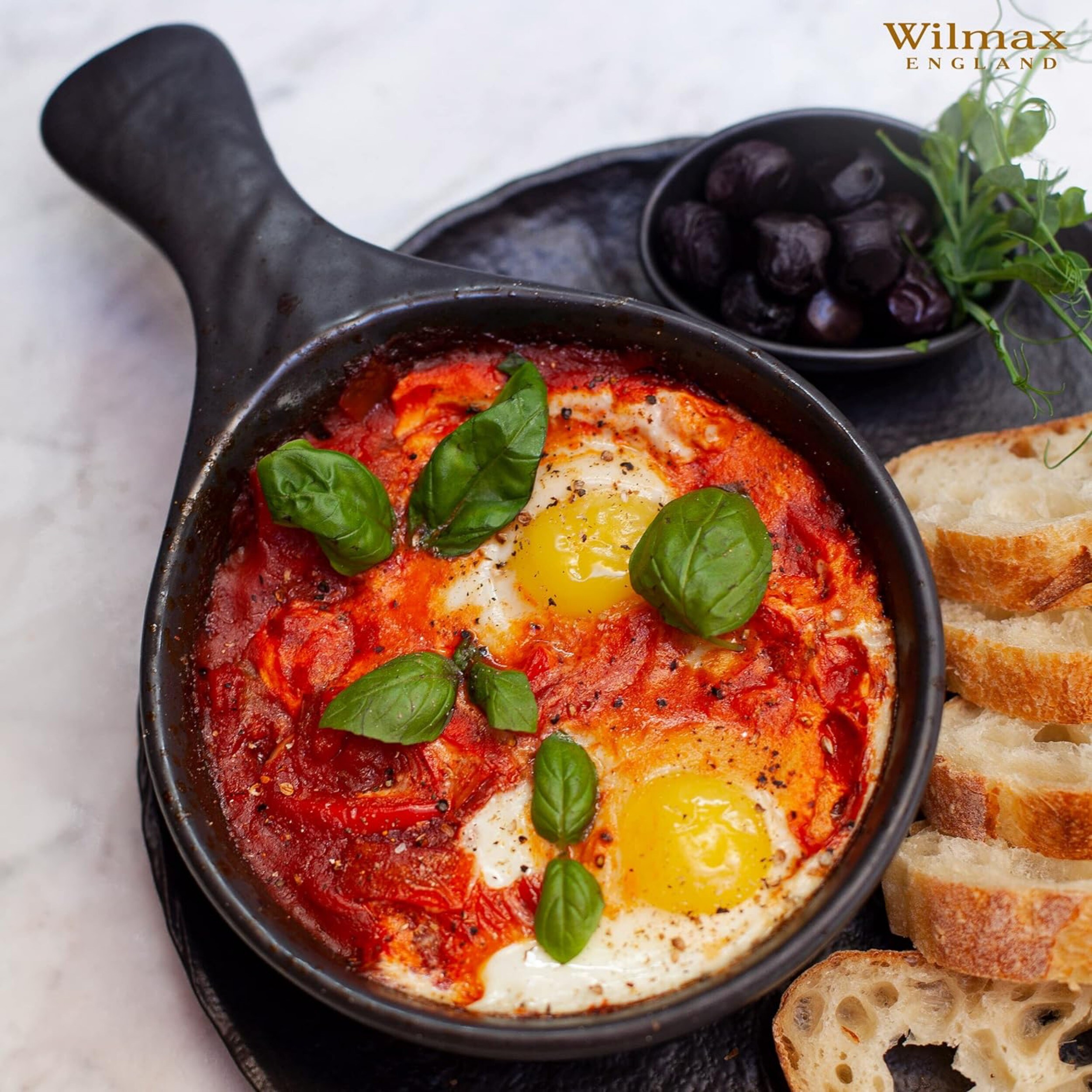 Auflaufform - 2 St&uuml;ck | Schwarze Servierplatte mit Griff | Backform | Porzellan - Bild 1