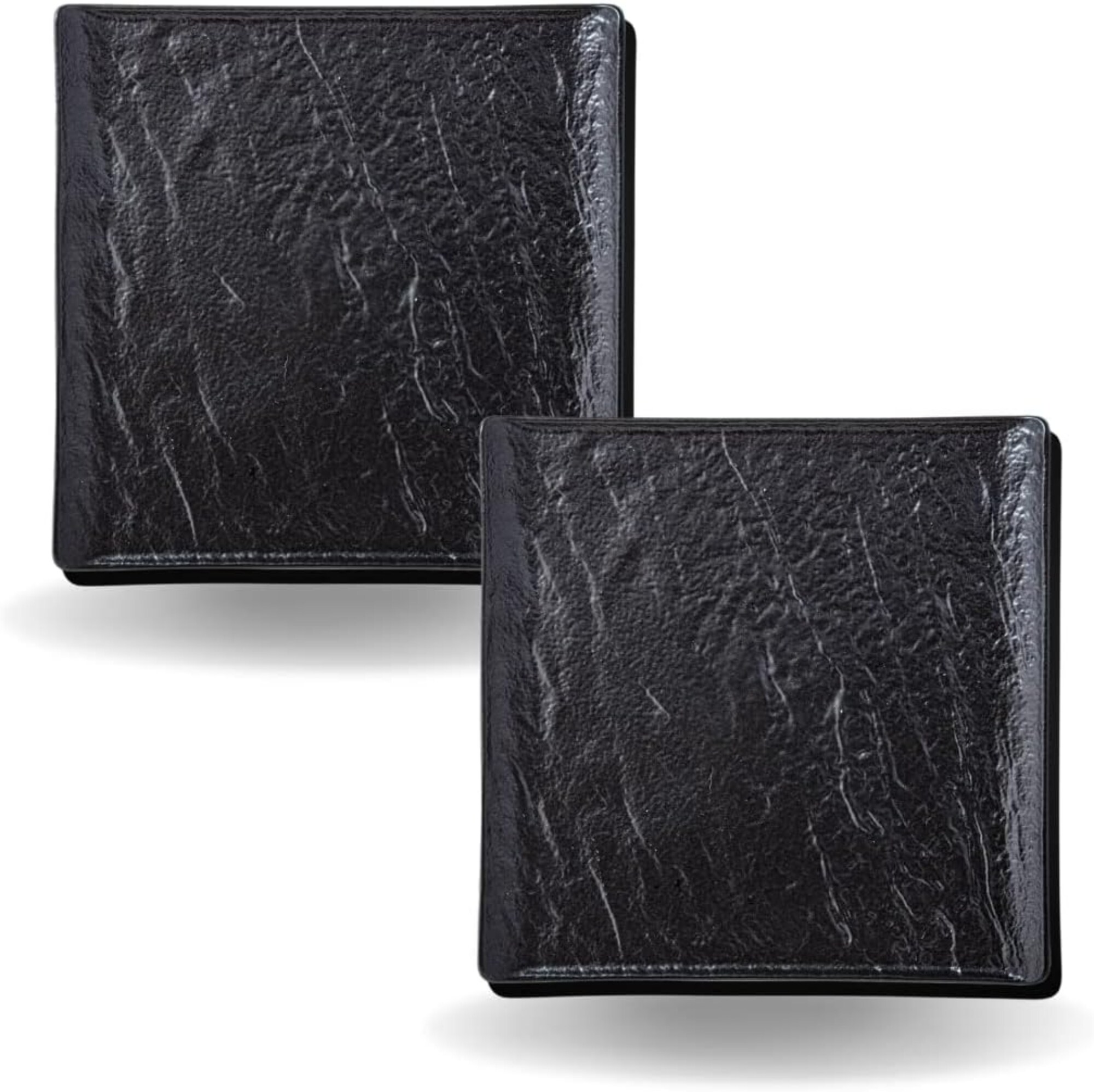 Wilmax Quadratische Teller 27,5 cm - 3er Set Schwarz - Natursteinoptik Porzellan - Bild 1