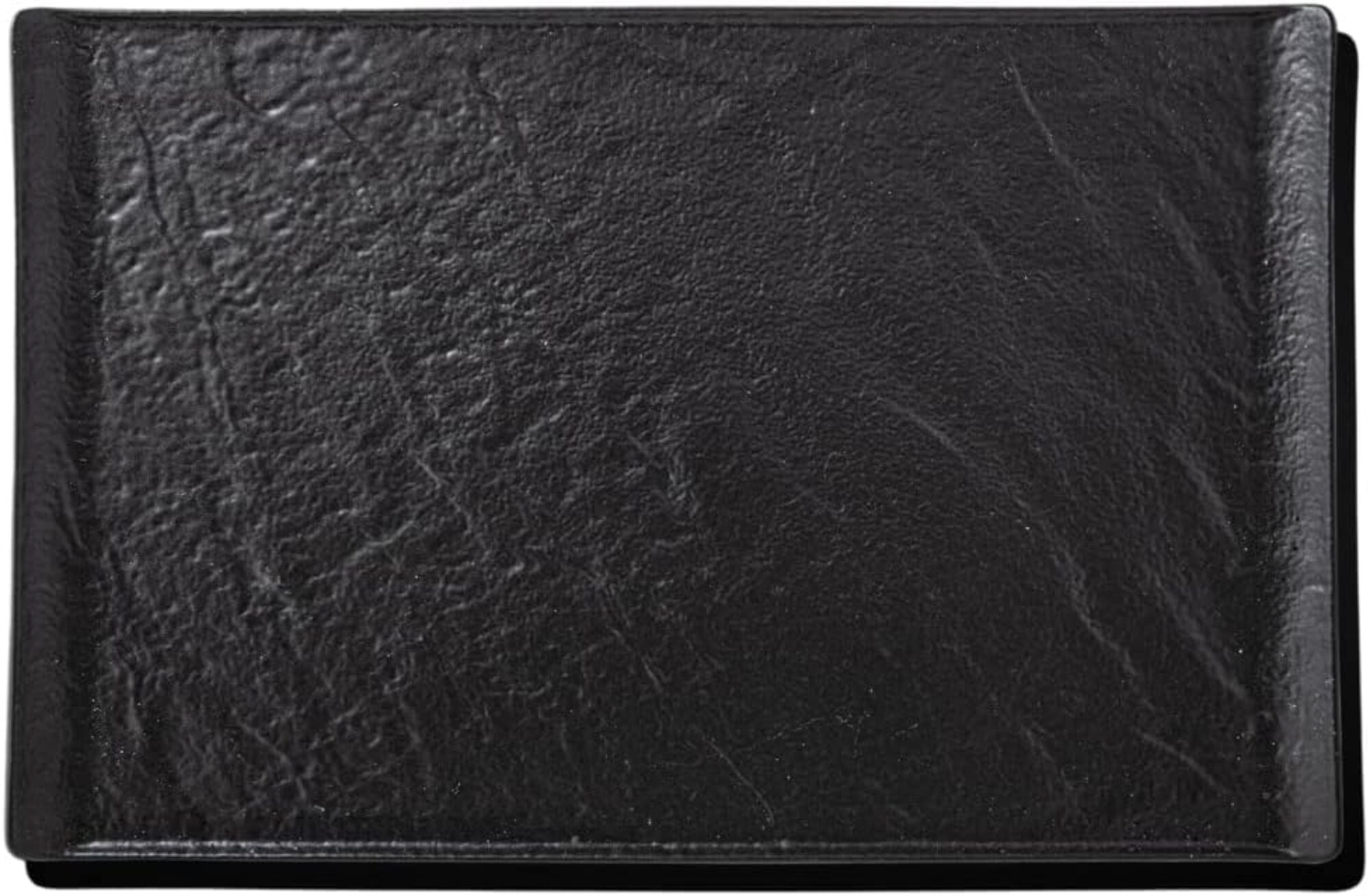 Wilmax Rechteckige Teller 38 cm x 24,4 cm - 2er Set - Schwarz - Natursteinoptik - Bild 1