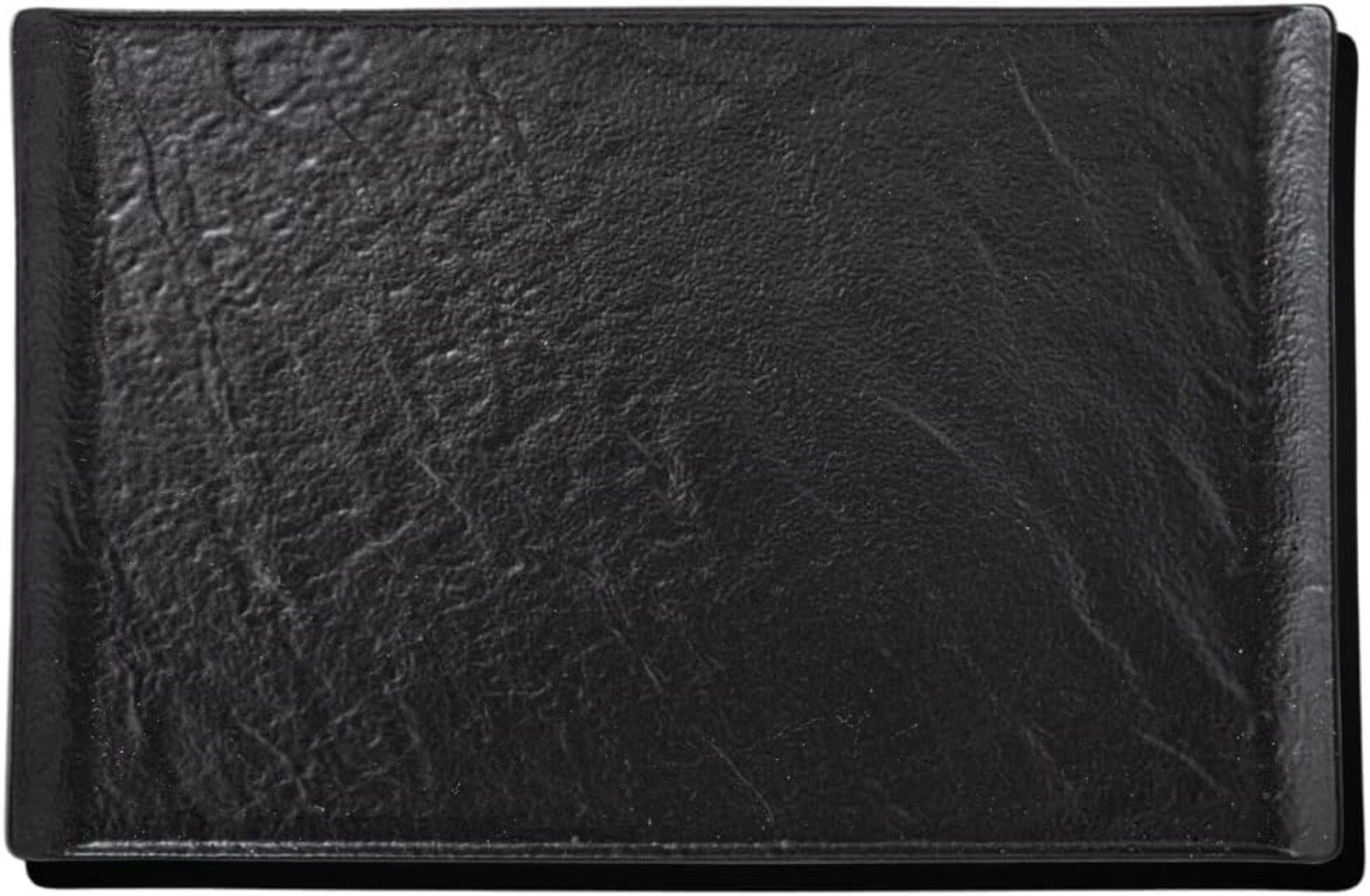 Wilmax Rechteckige Teller 38 cm x 24,4 cm - 2er Set - Schwarz - Natursteinoptik