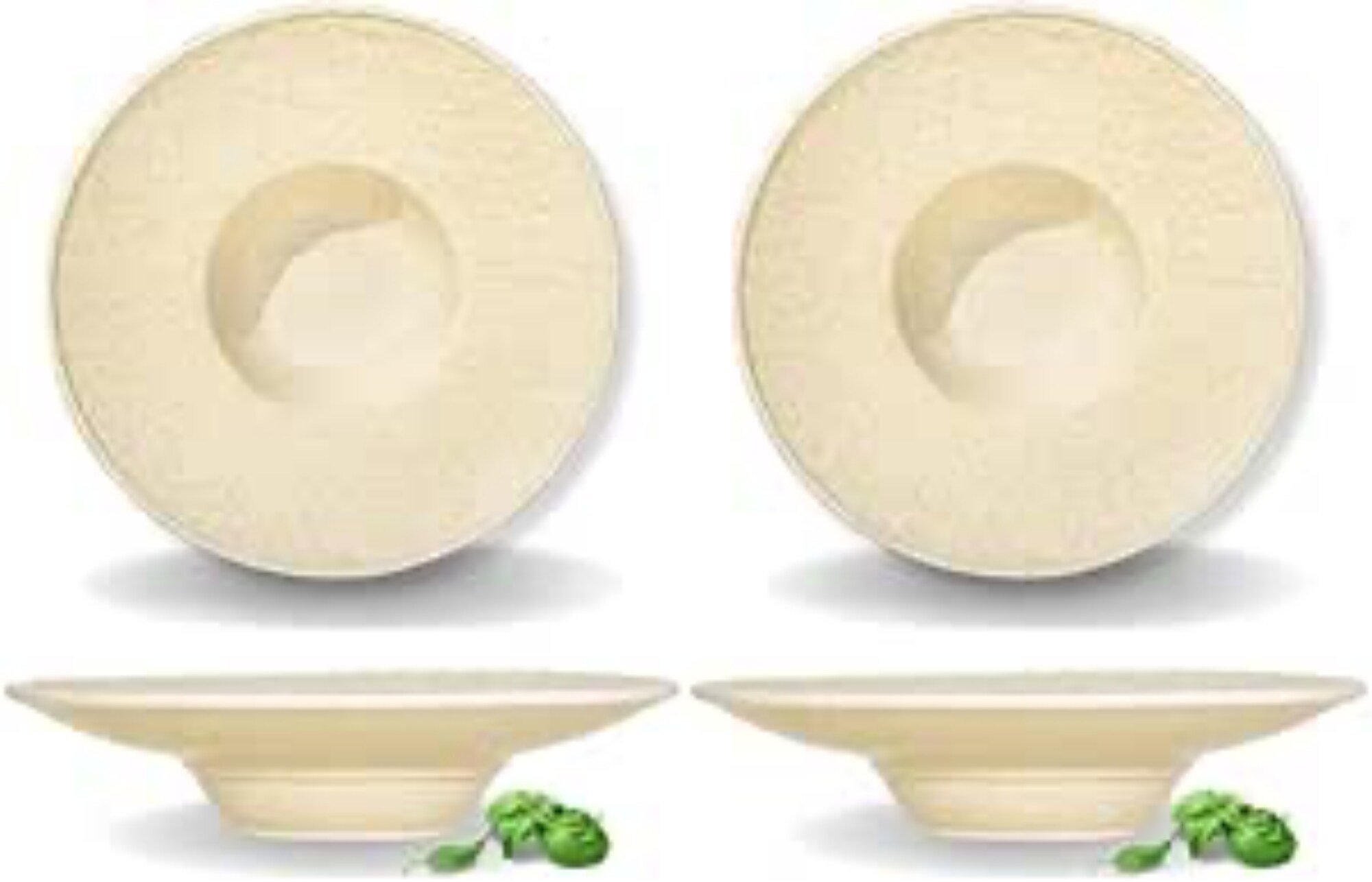 Tiefes Sandstein-Teller-Set 27,5 cm, 250 ml, 2er-Set, beige &ndash; SANDSTONE Kollektion WILMAX - Bild 1