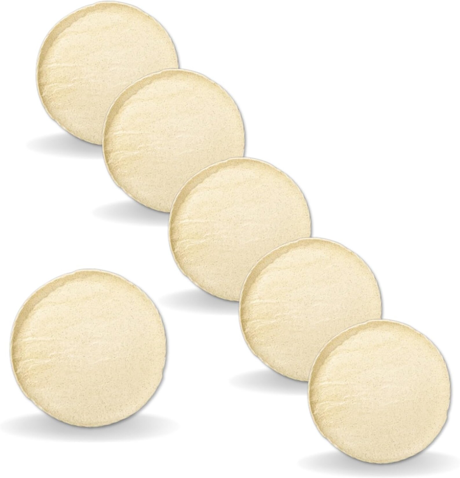 Kleines Sandstein-Teller-Set 18 cm, 6er-Set, rund, beige – SANDSTONE Kollektion WILMAX